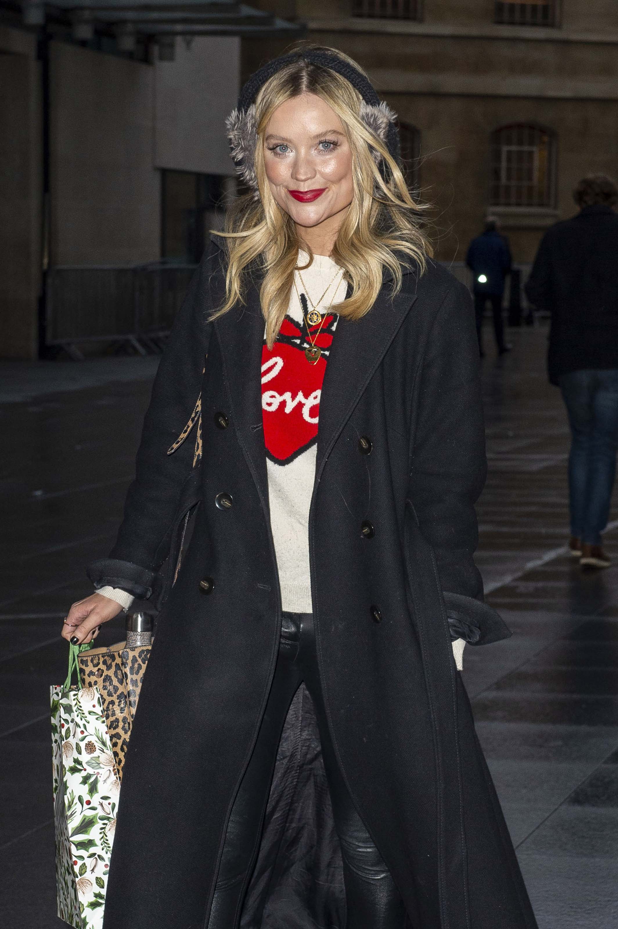 Laura Whitmore otside BBC Radio