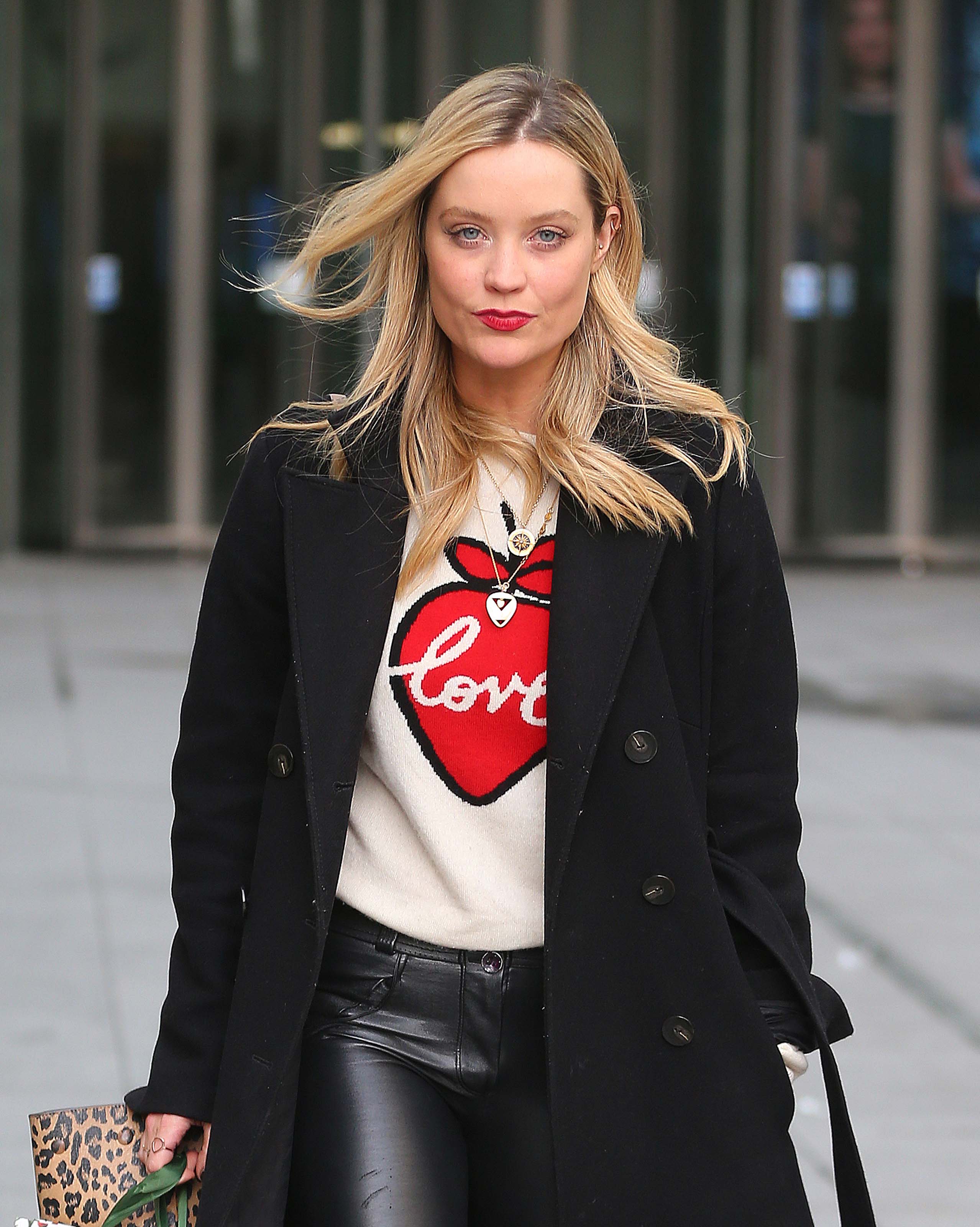 Laura Whitmore otside BBC Radio