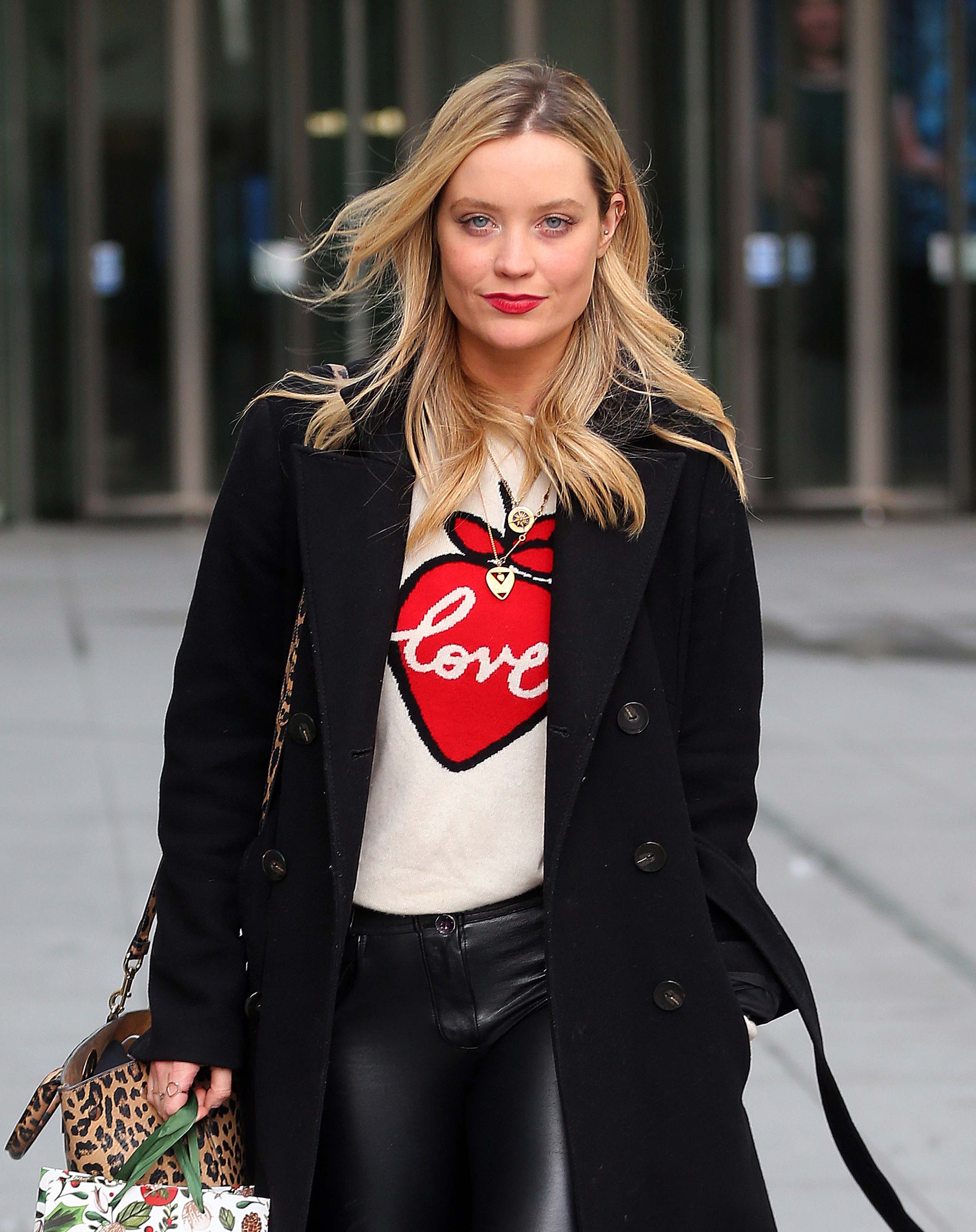 Laura Whitmore otside BBC Radio