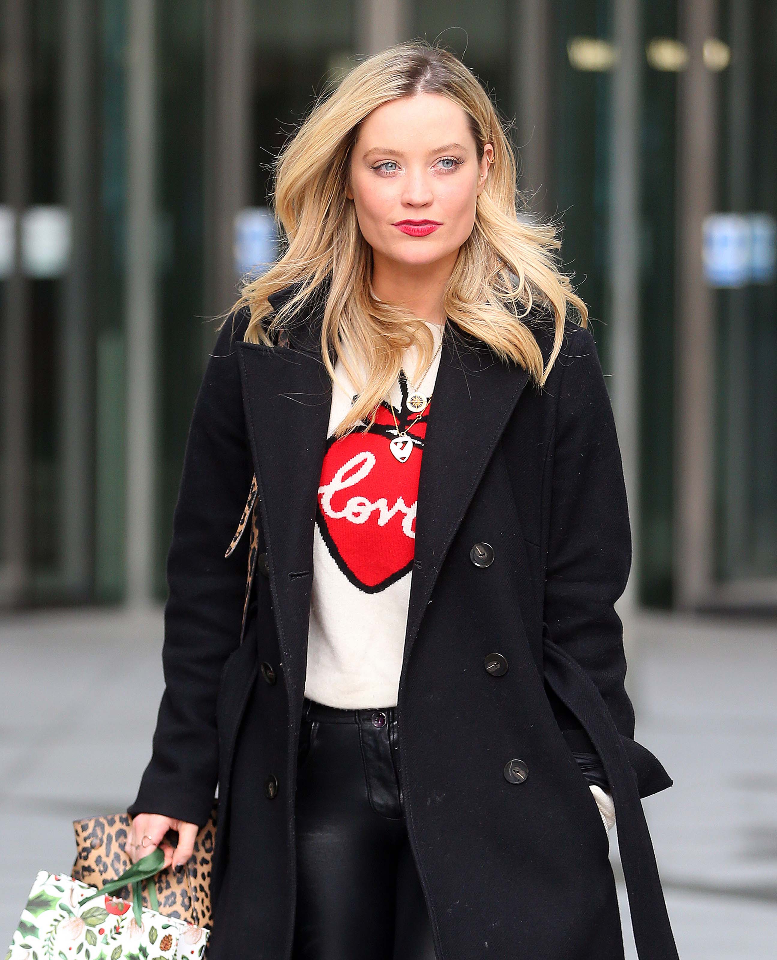 Laura Whitmore otside BBC Radio