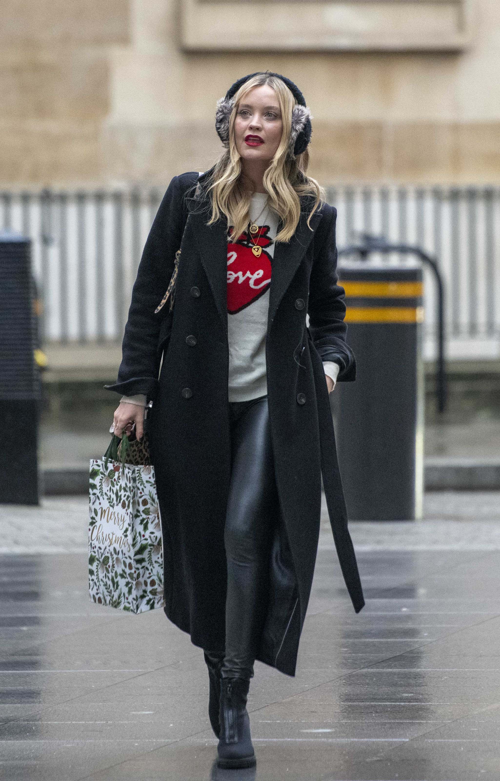 Laura Whitmore otside BBC Radio