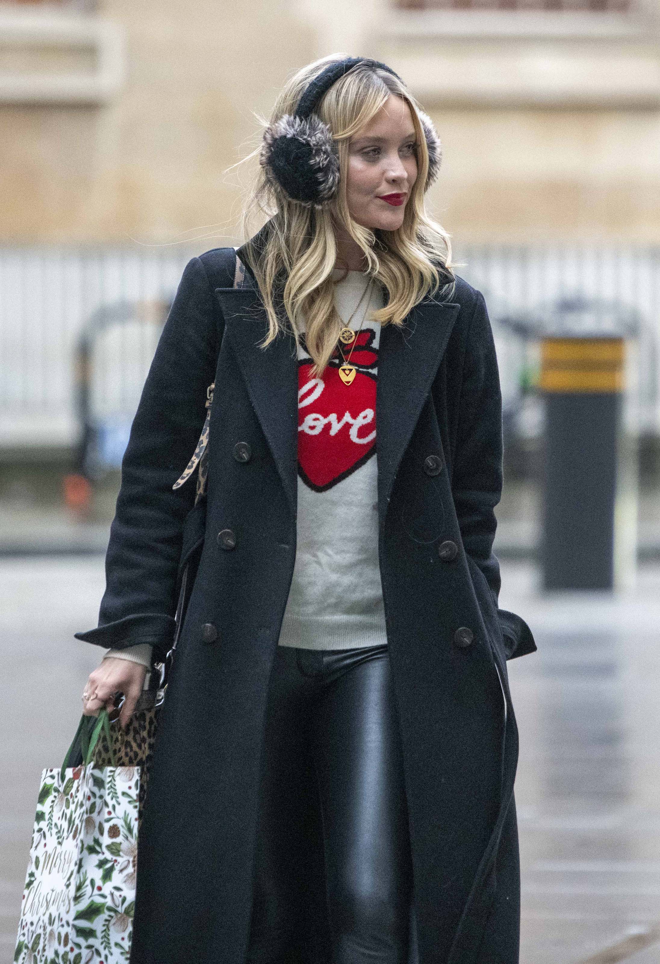 Laura Whitmore otside BBC Radio