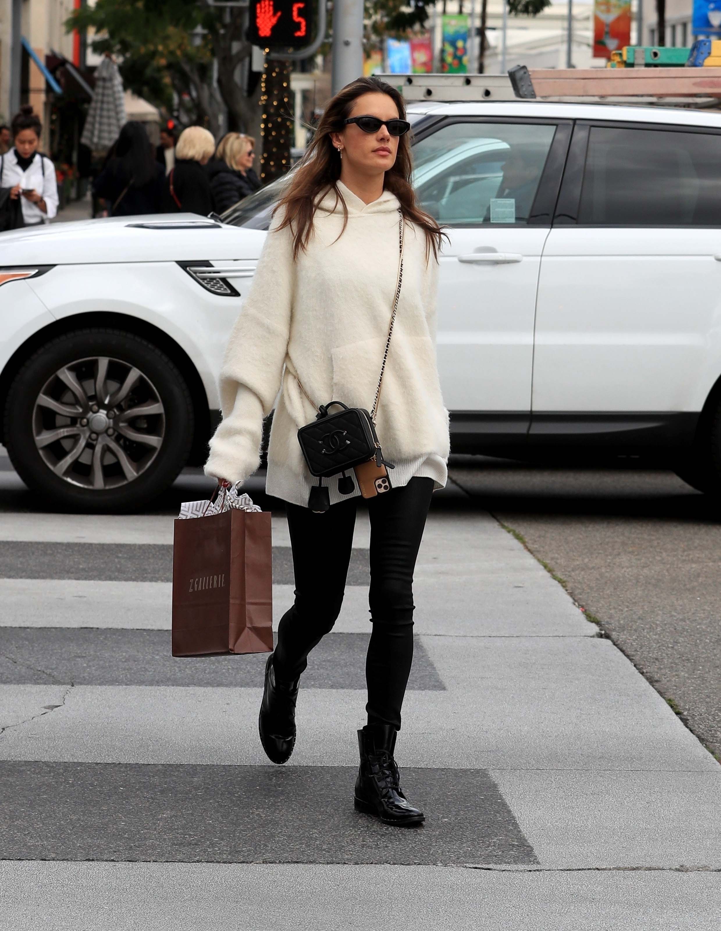 Alessandra Ambrosio out for Christmas shopping