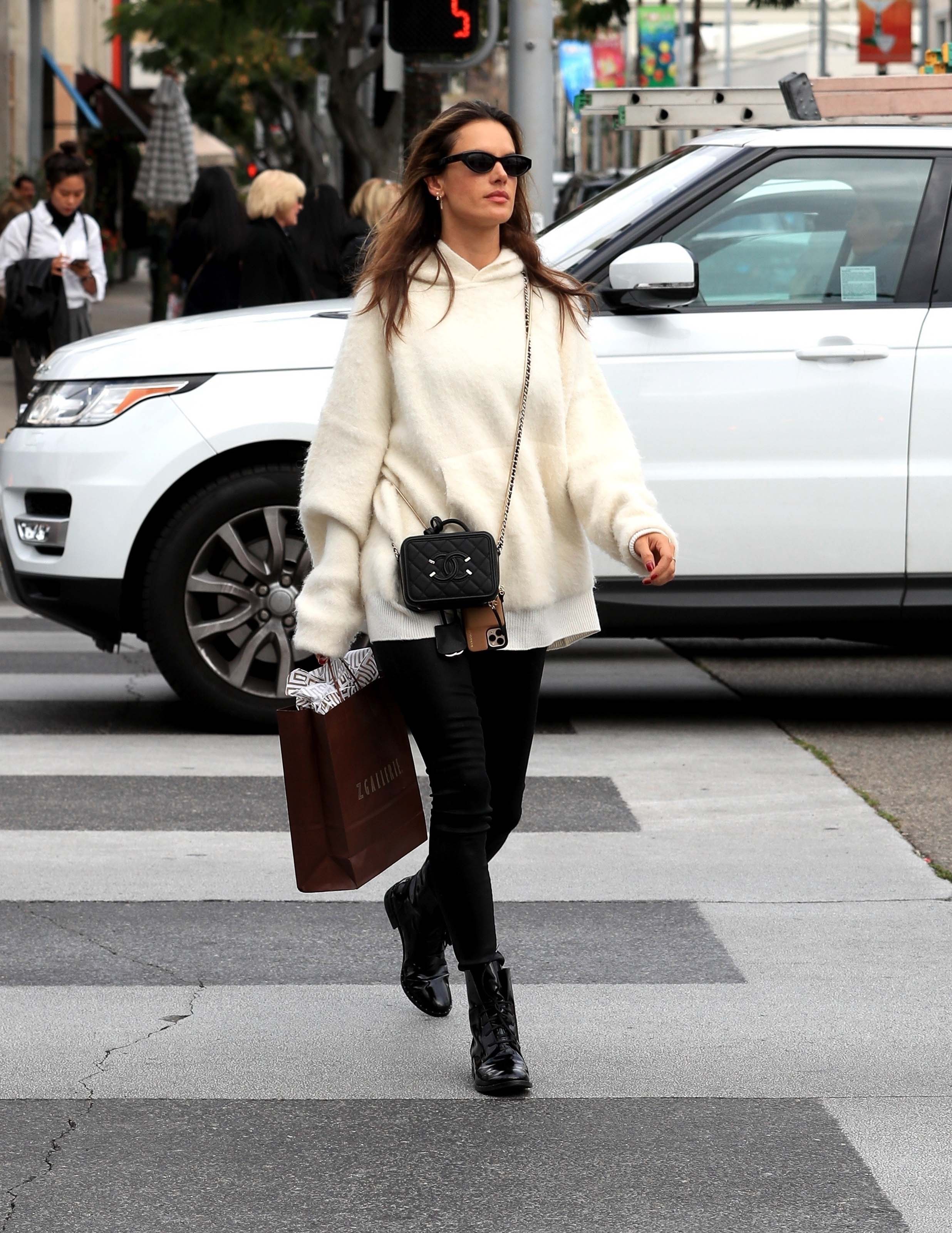 Alessandra Ambrosio out for Christmas shopping