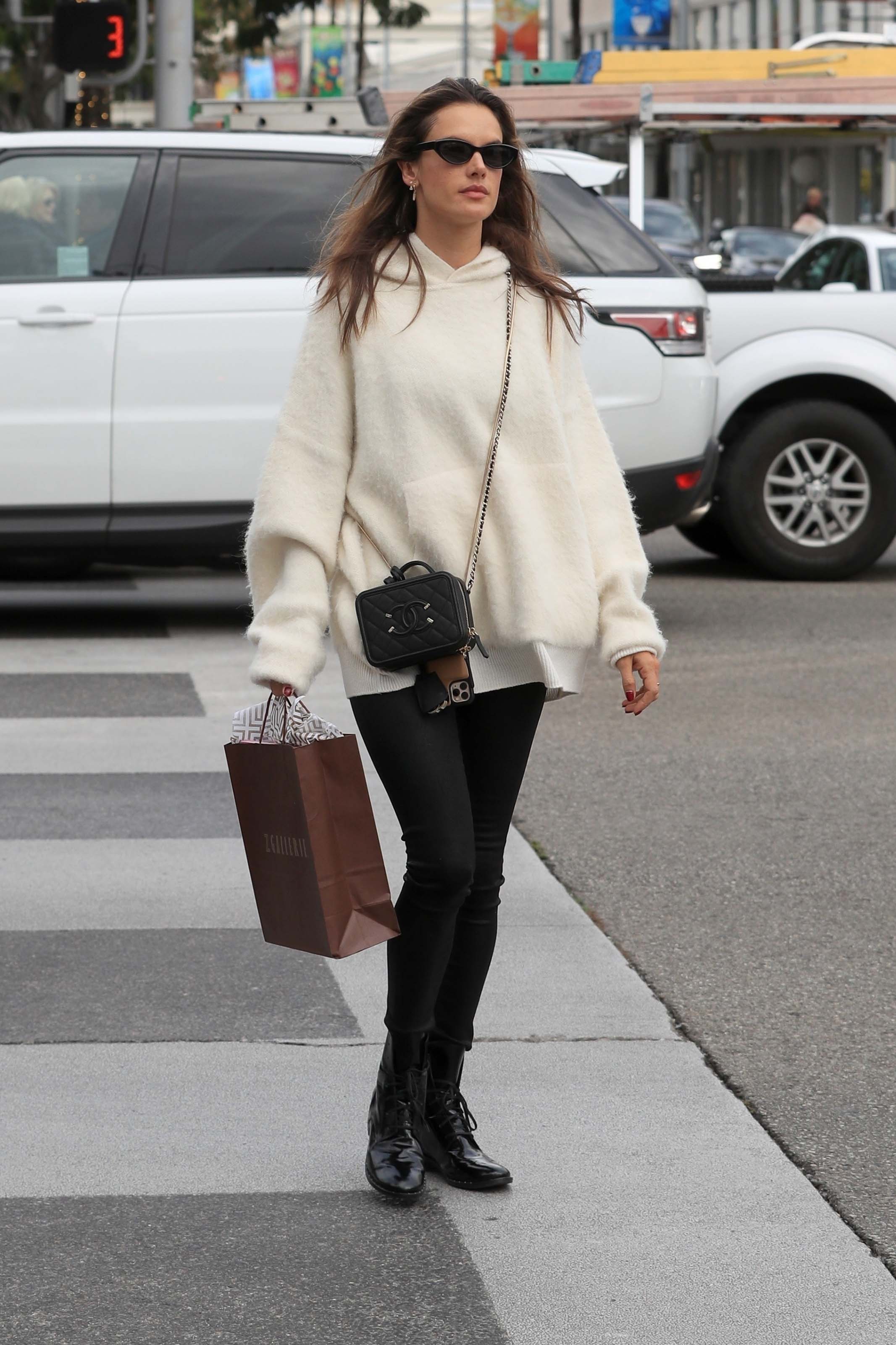 Alessandra Ambrosio out for Christmas shopping