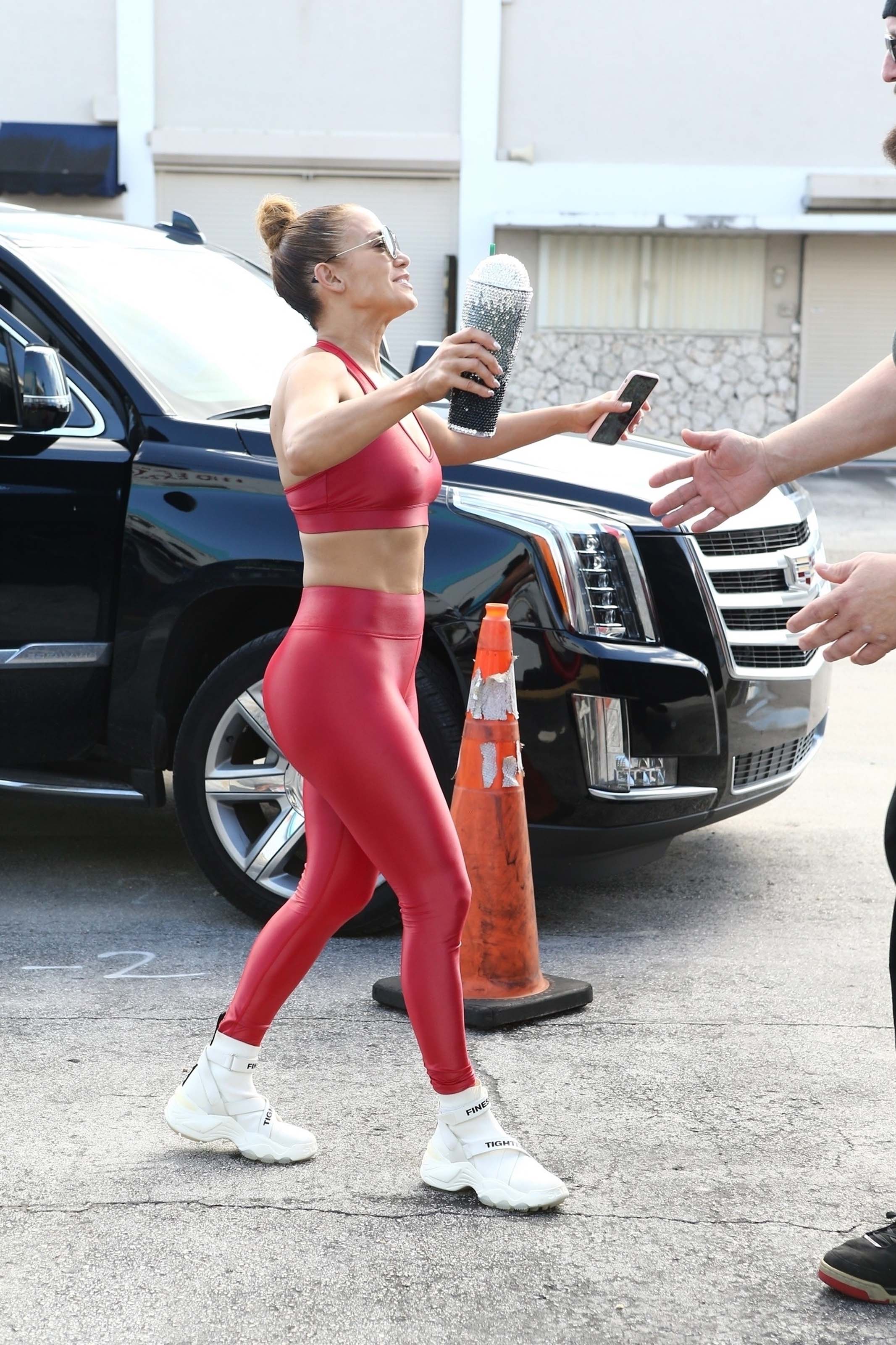 Jennifer Lopez at a Gym