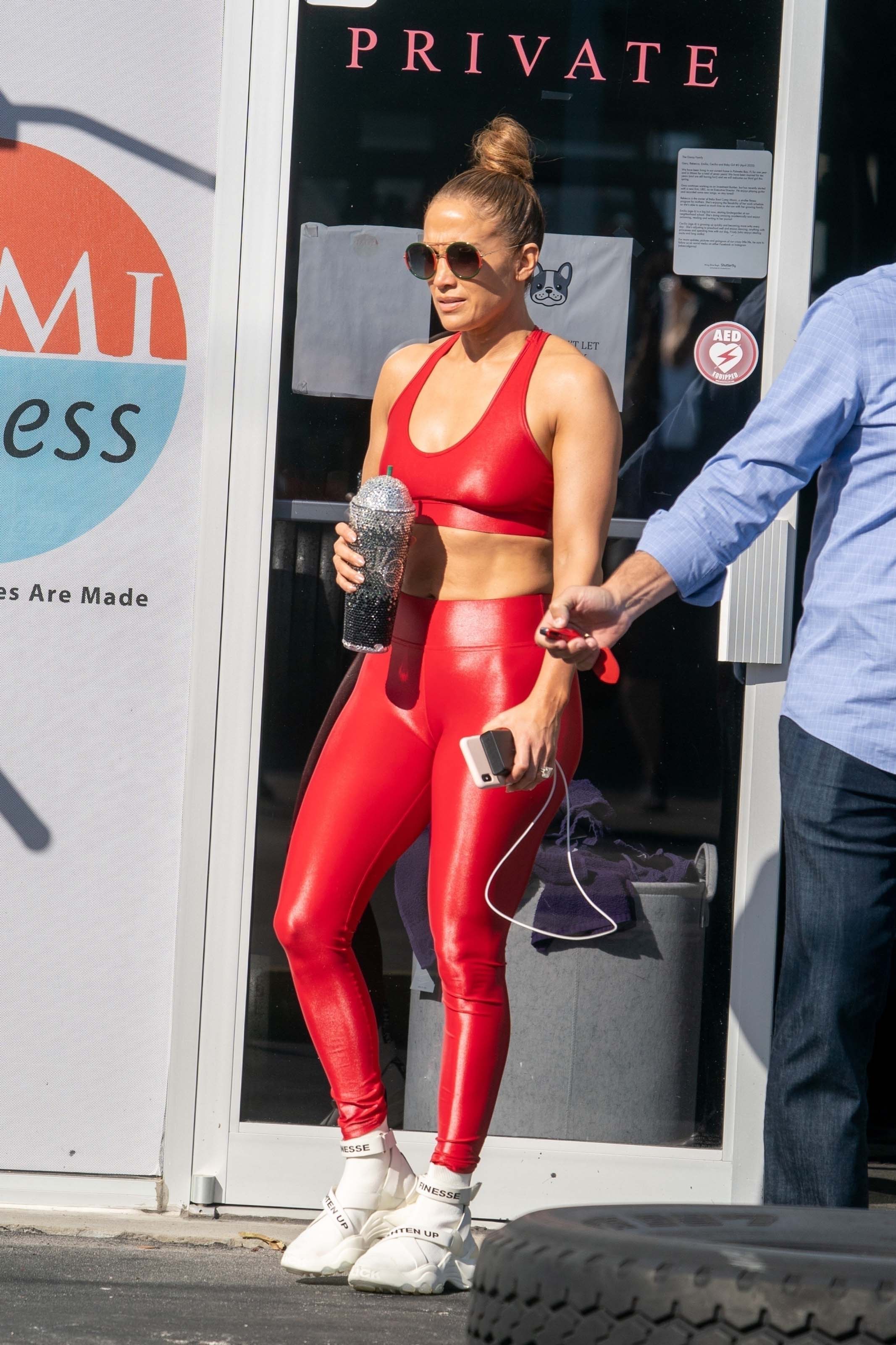 Jennifer Lopez at a Gym