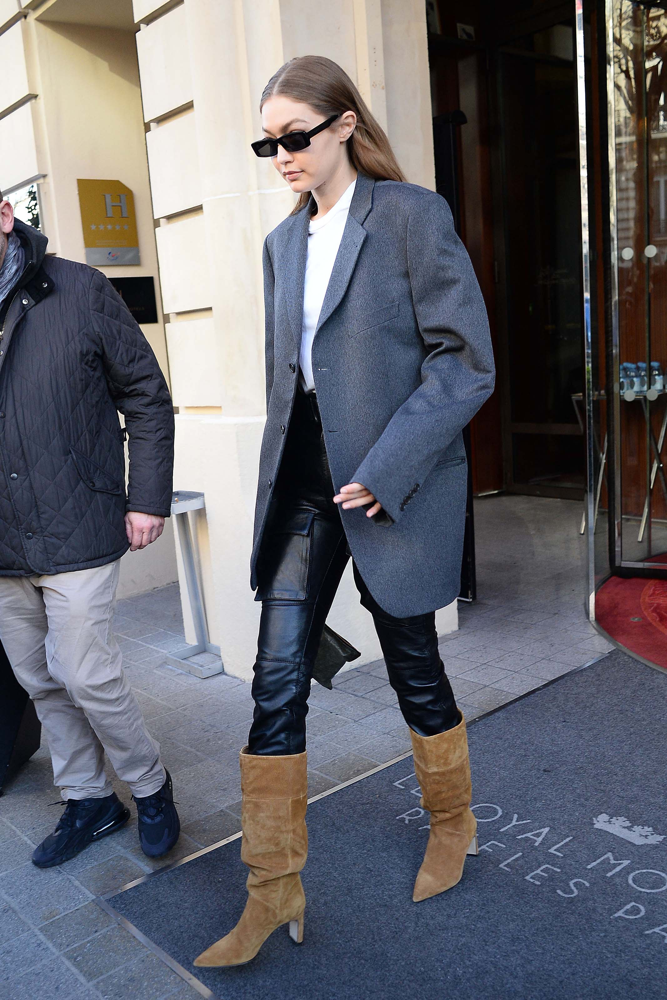 Gigi Hadid seen leaving the Royal Monceau hotel