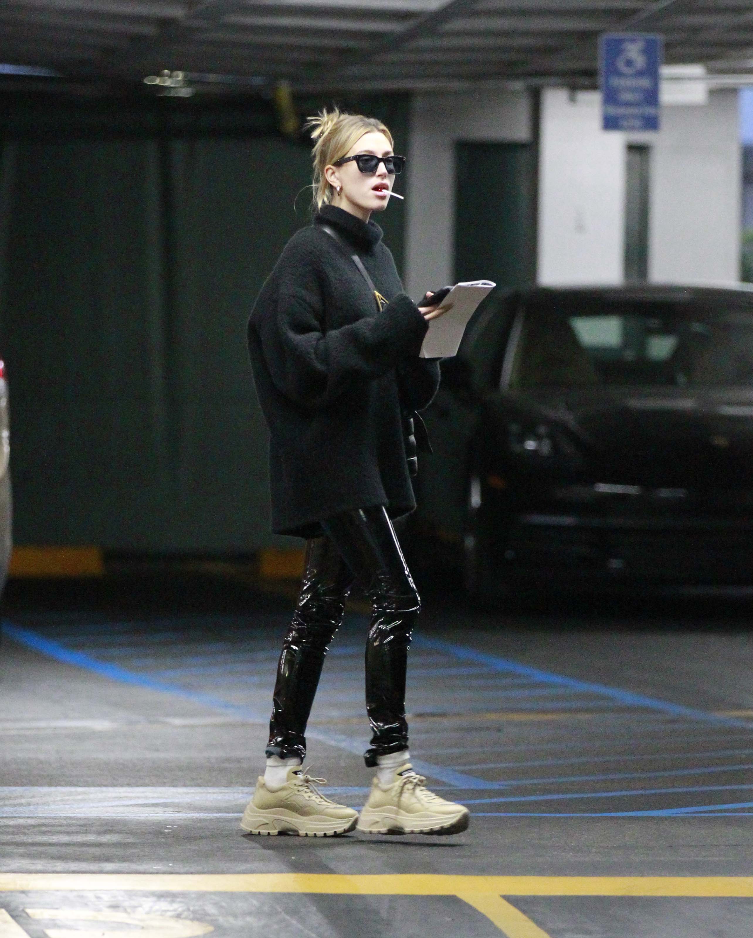 Hailey Bieber out in LA