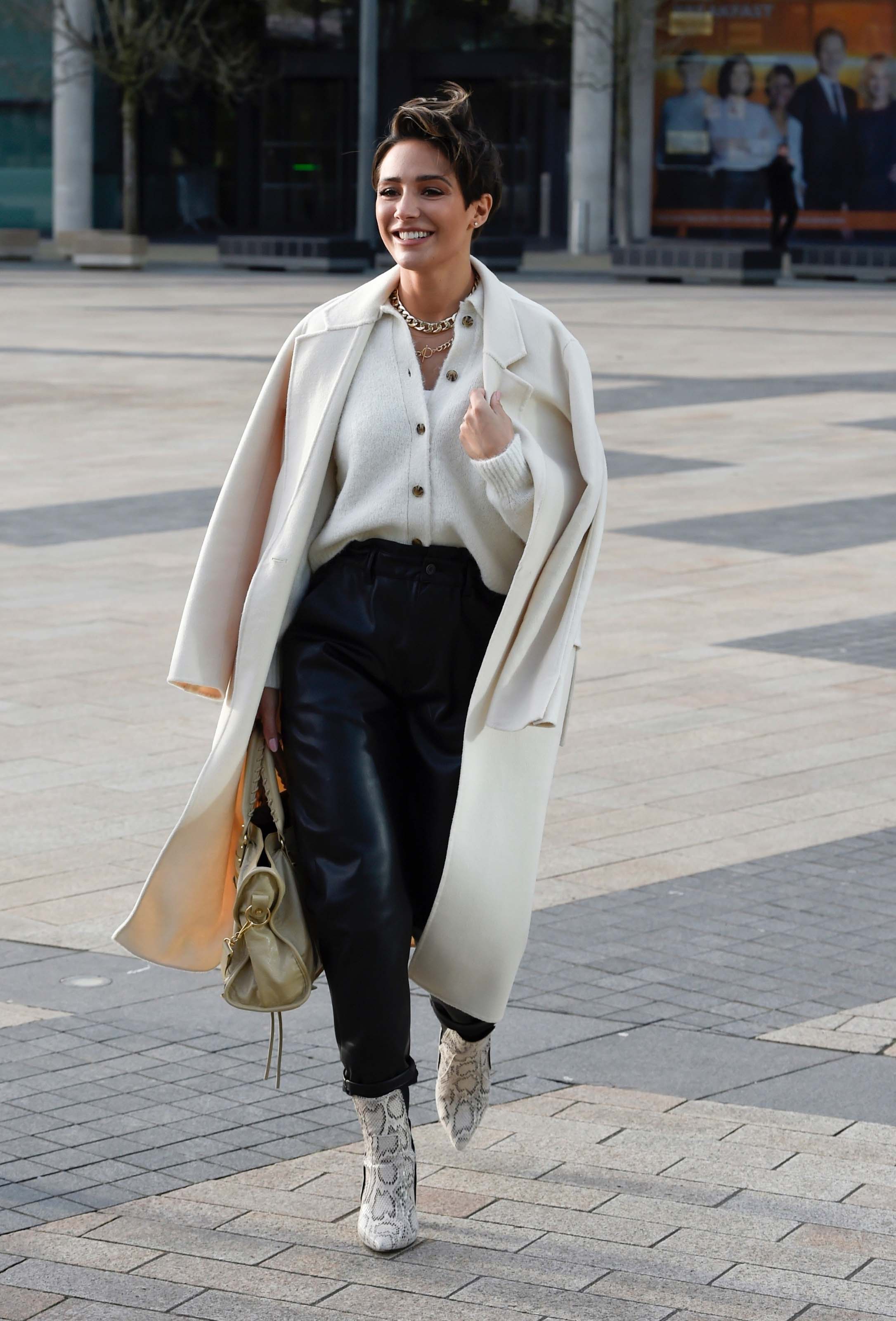 Frankie Sandford seen leaving BBC Breakfast Studio’s