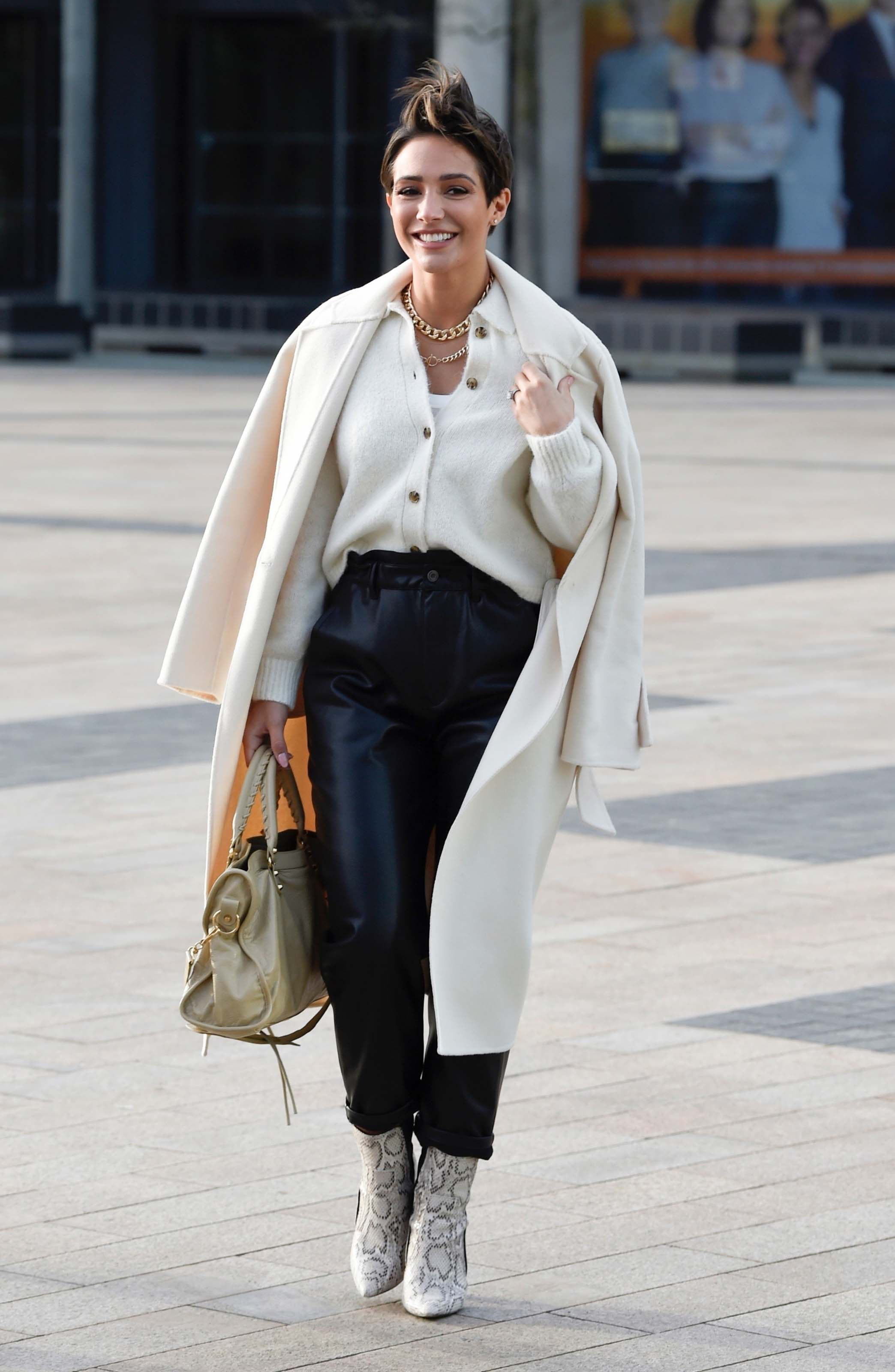 Frankie Sandford seen leaving BBC Breakfast Studio’s