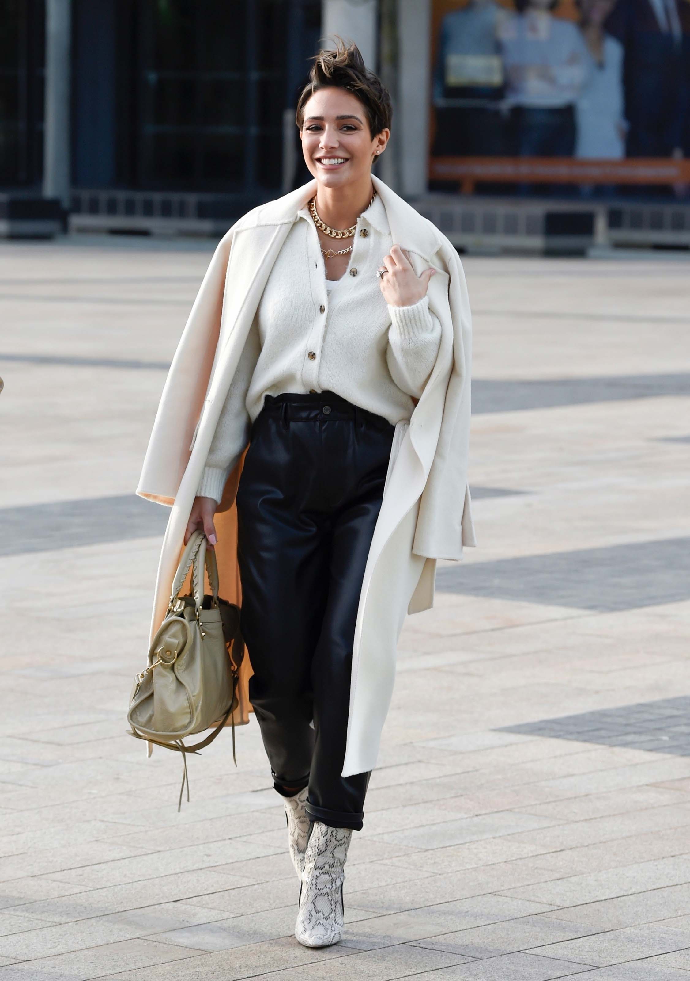 Frankie Sandford seen leaving BBC Breakfast Studio’s