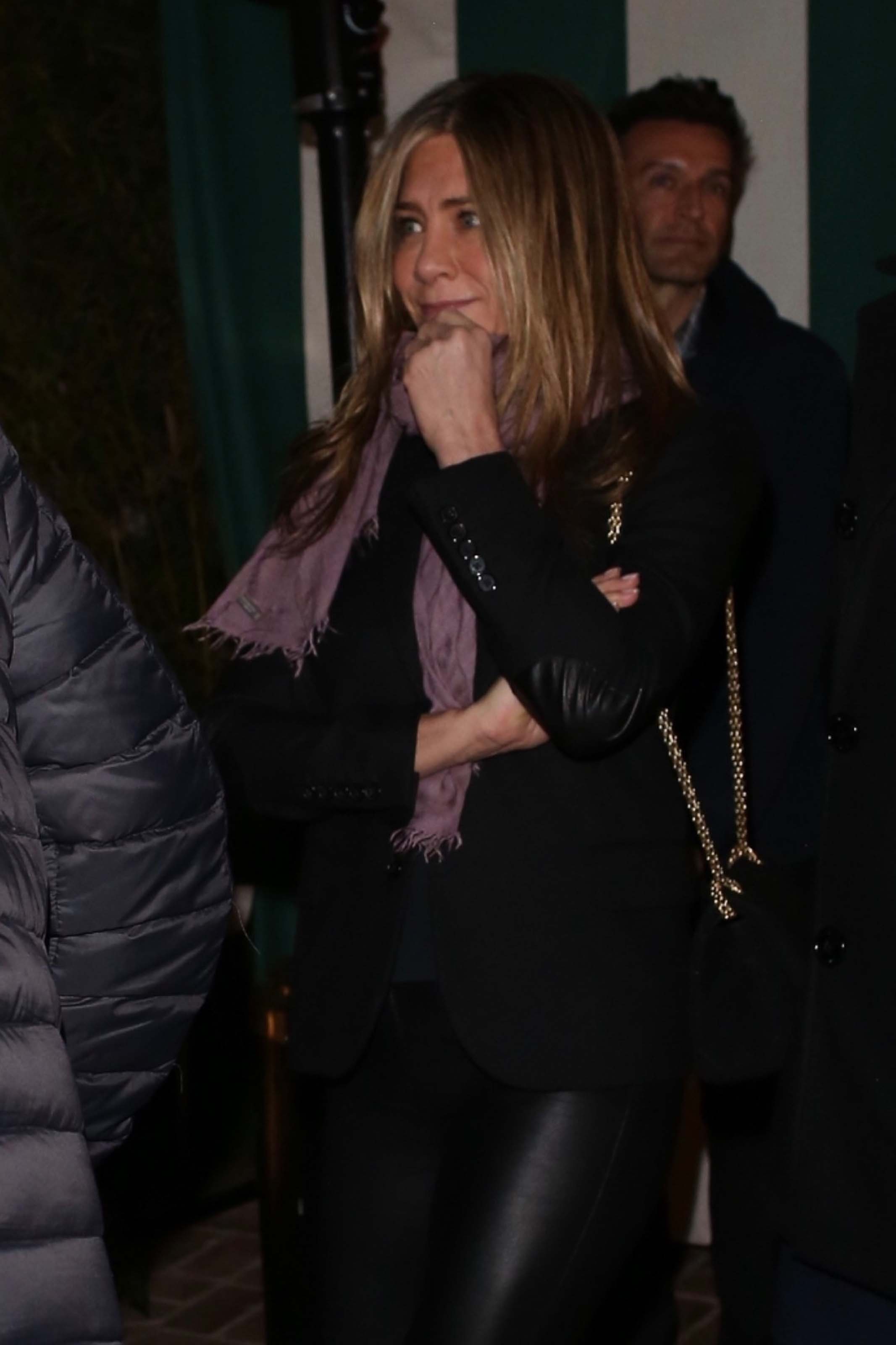 Jennifer Aniston leaving Sara Foster’s Birthday party