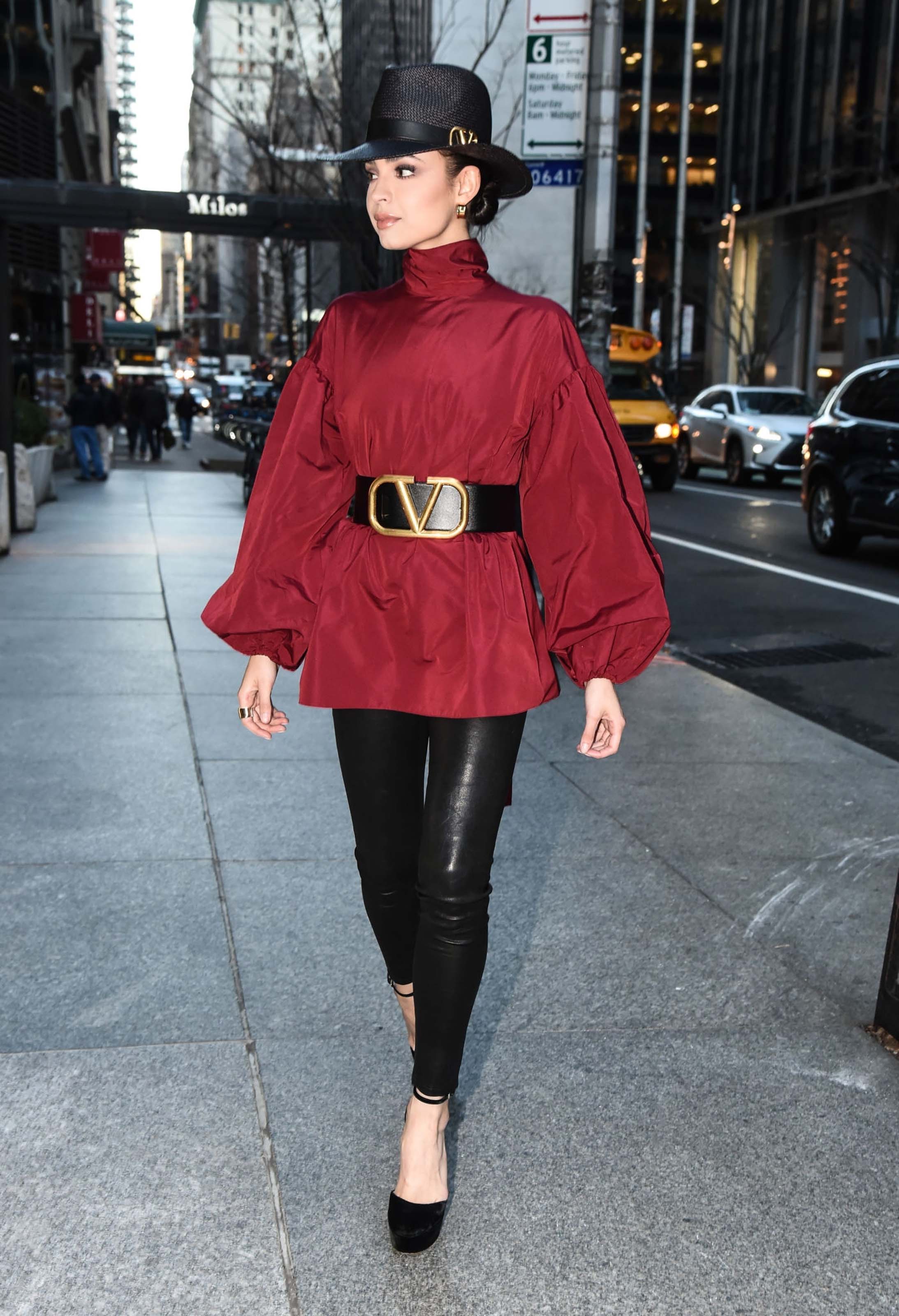 Sofia Carson is seen on the streets of Manhattan