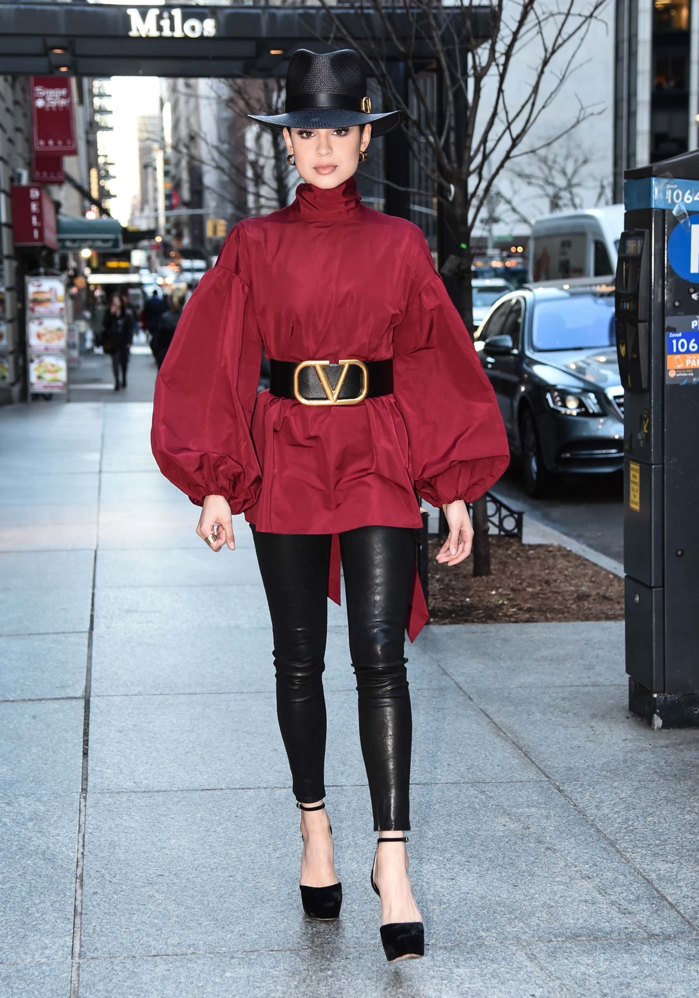 Sofia Carson is seen on the streets of Manhattan