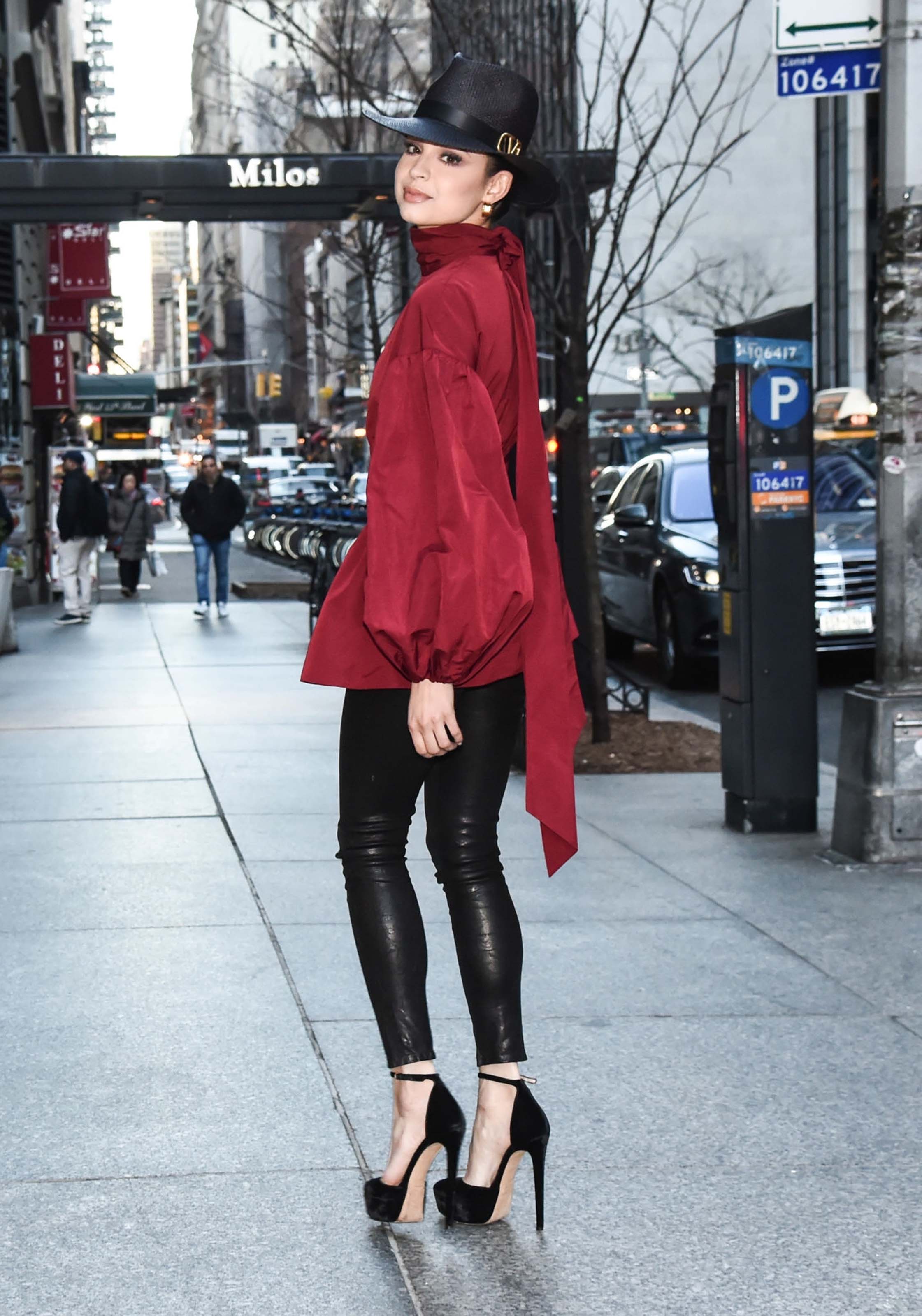 Sofia Carson is seen on the streets of Manhattan