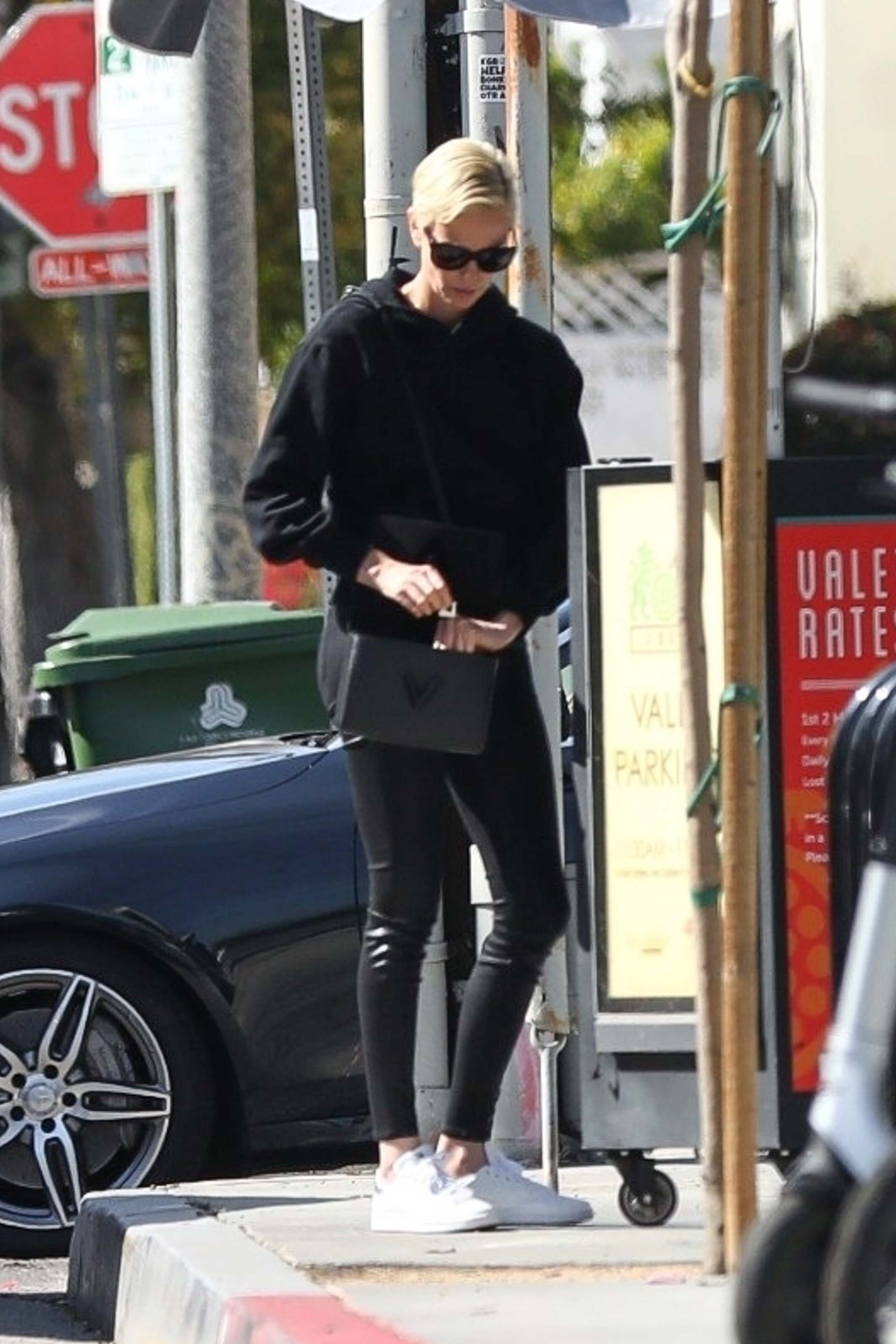 Charlize Theron out for lunch at Sugarfish