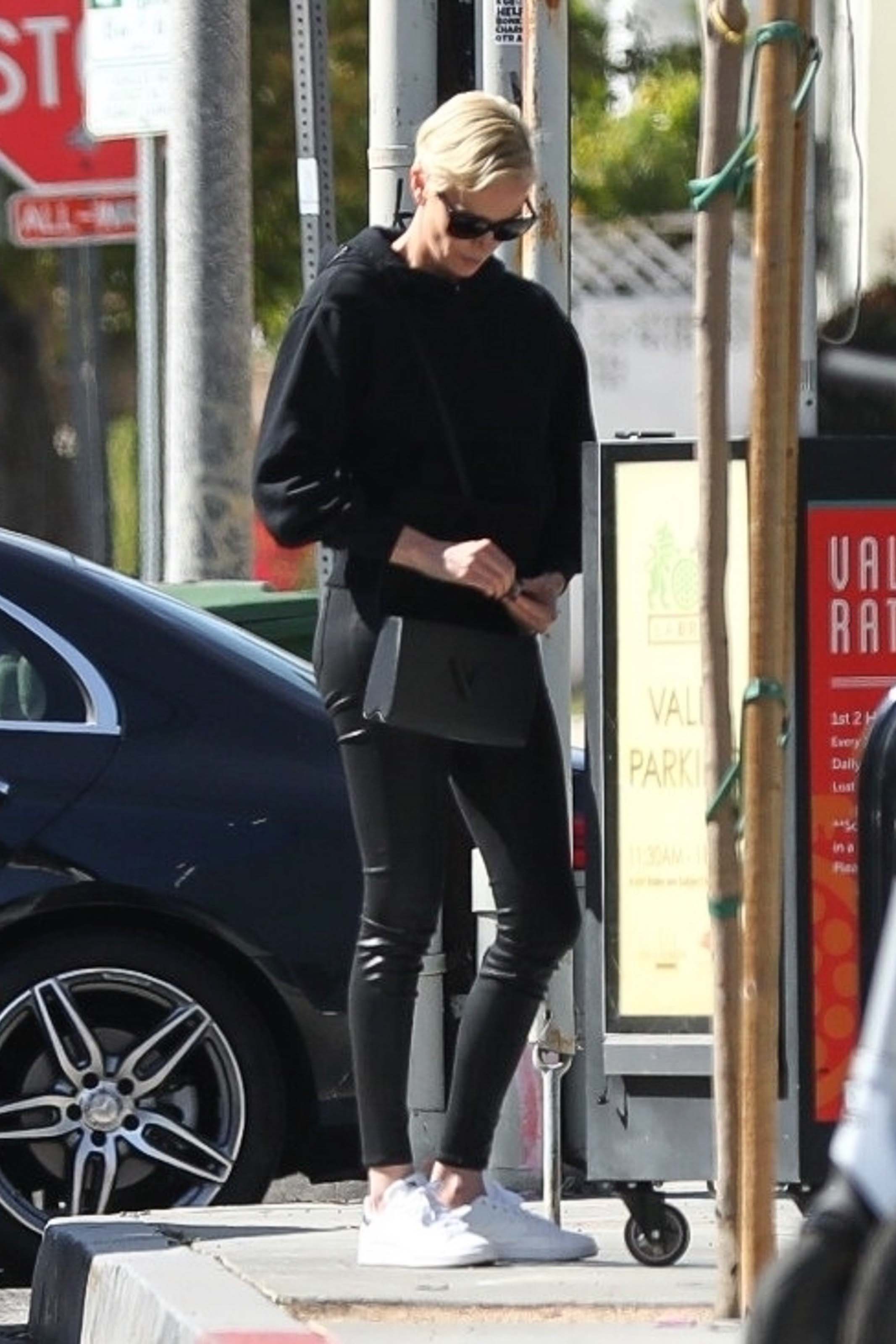 Charlize Theron out for lunch at Sugarfish