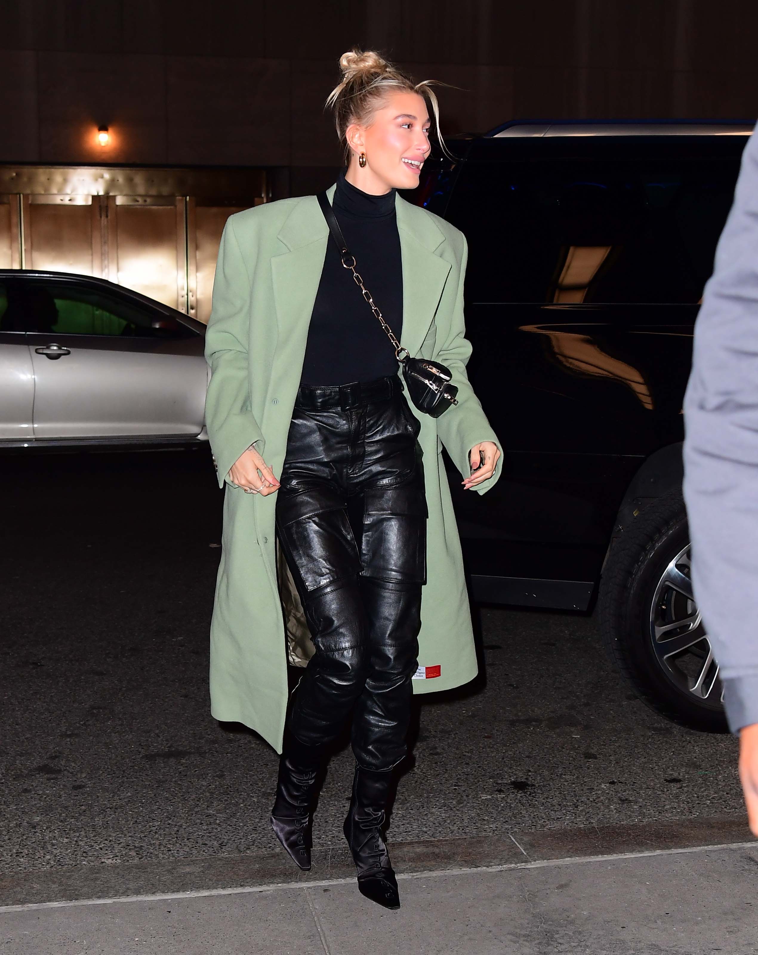 Hailey Bieber arrives at Saturday Night Live