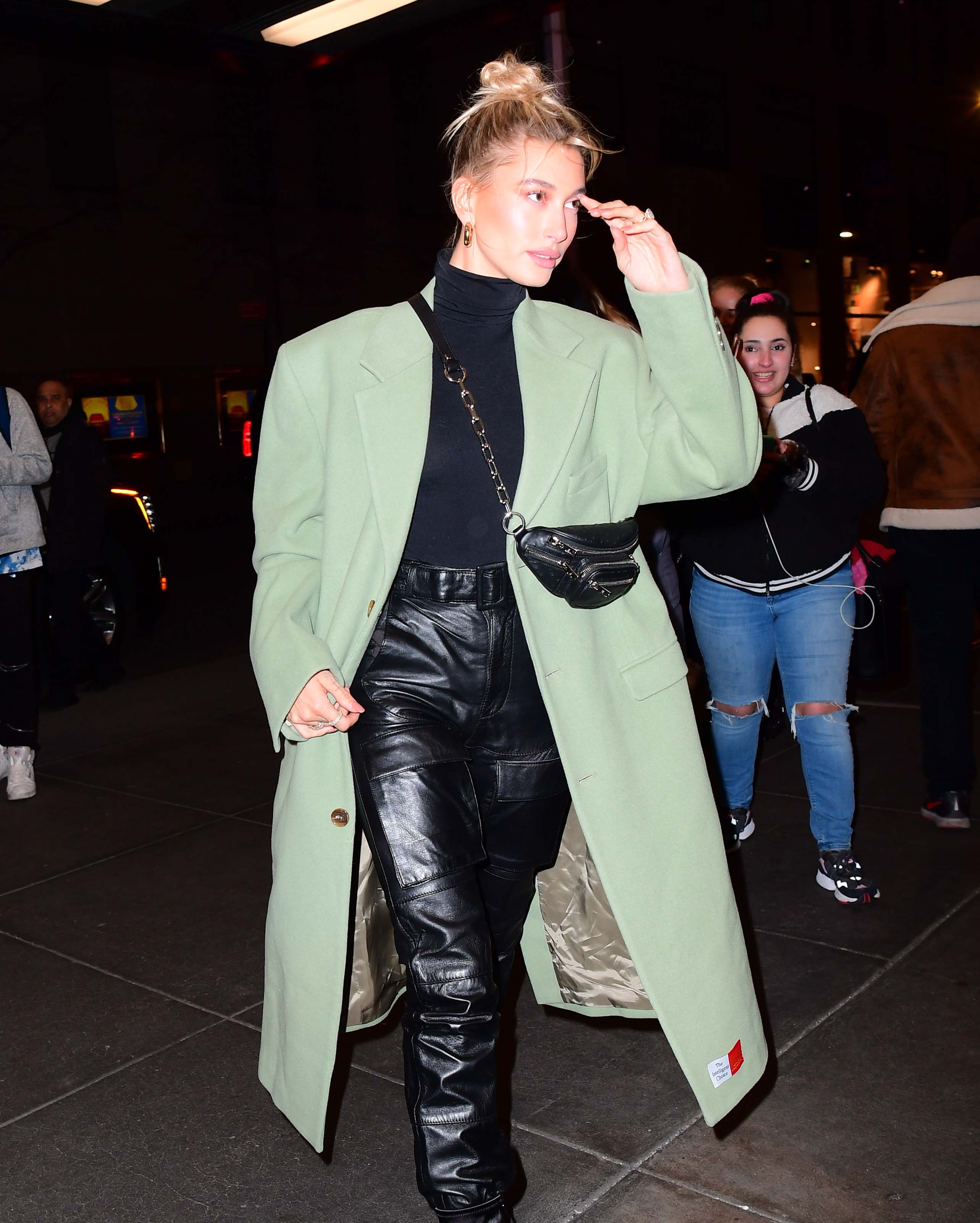 Hailey Bieber arrives at Saturday Night Live