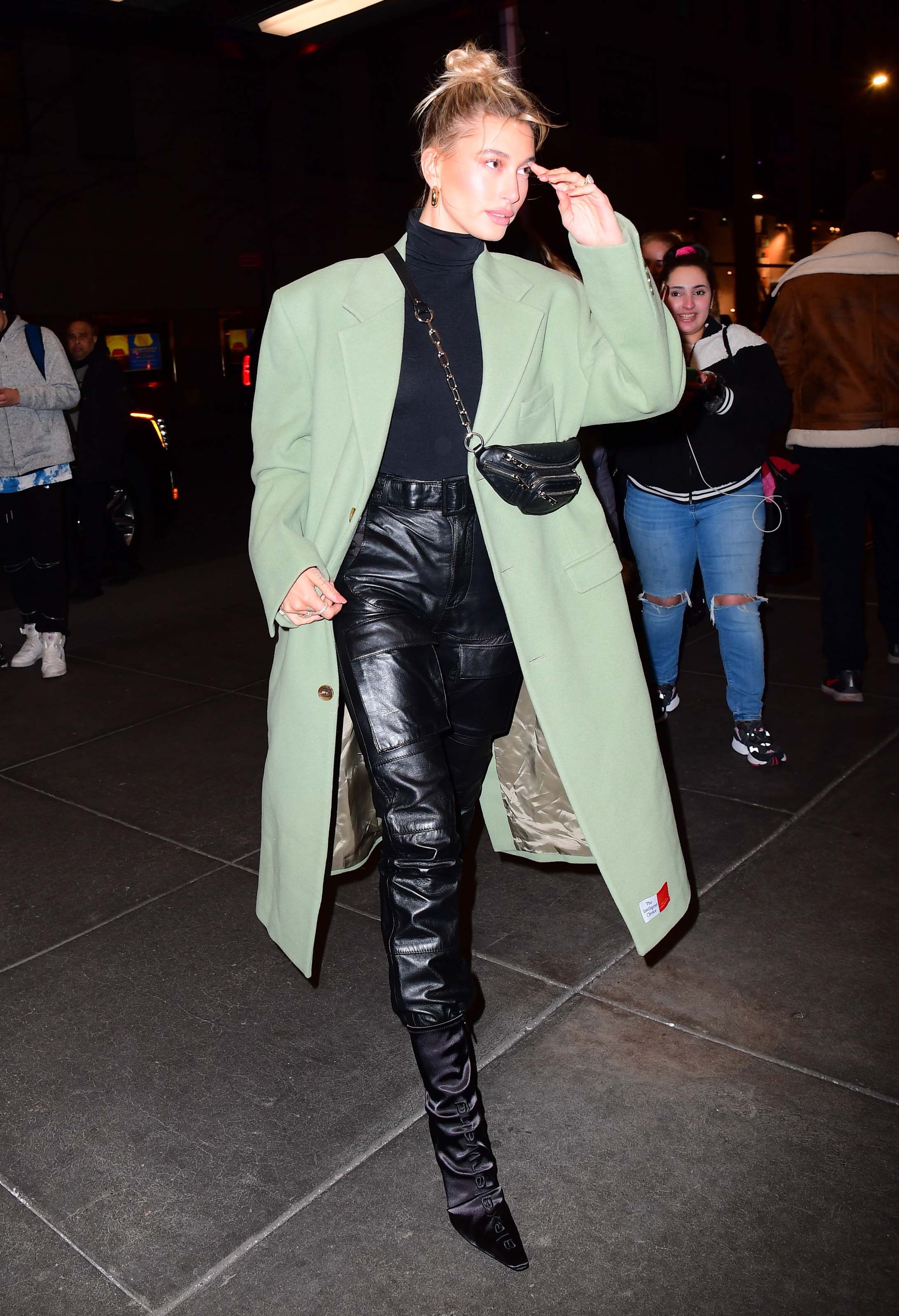 Hailey Bieber arrives at Saturday Night Live