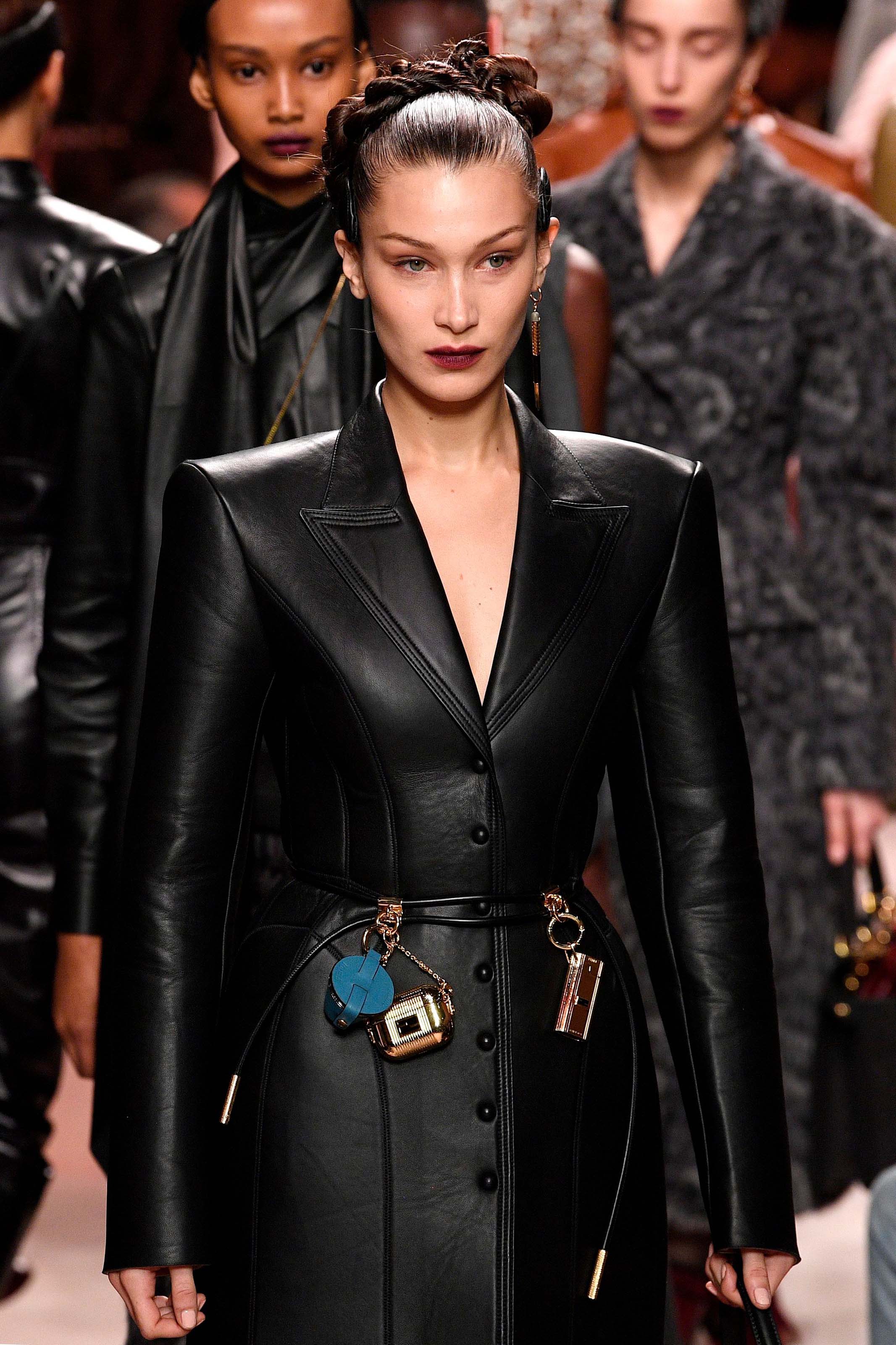 Bella Hadid walks the runway at Fendi fashion show