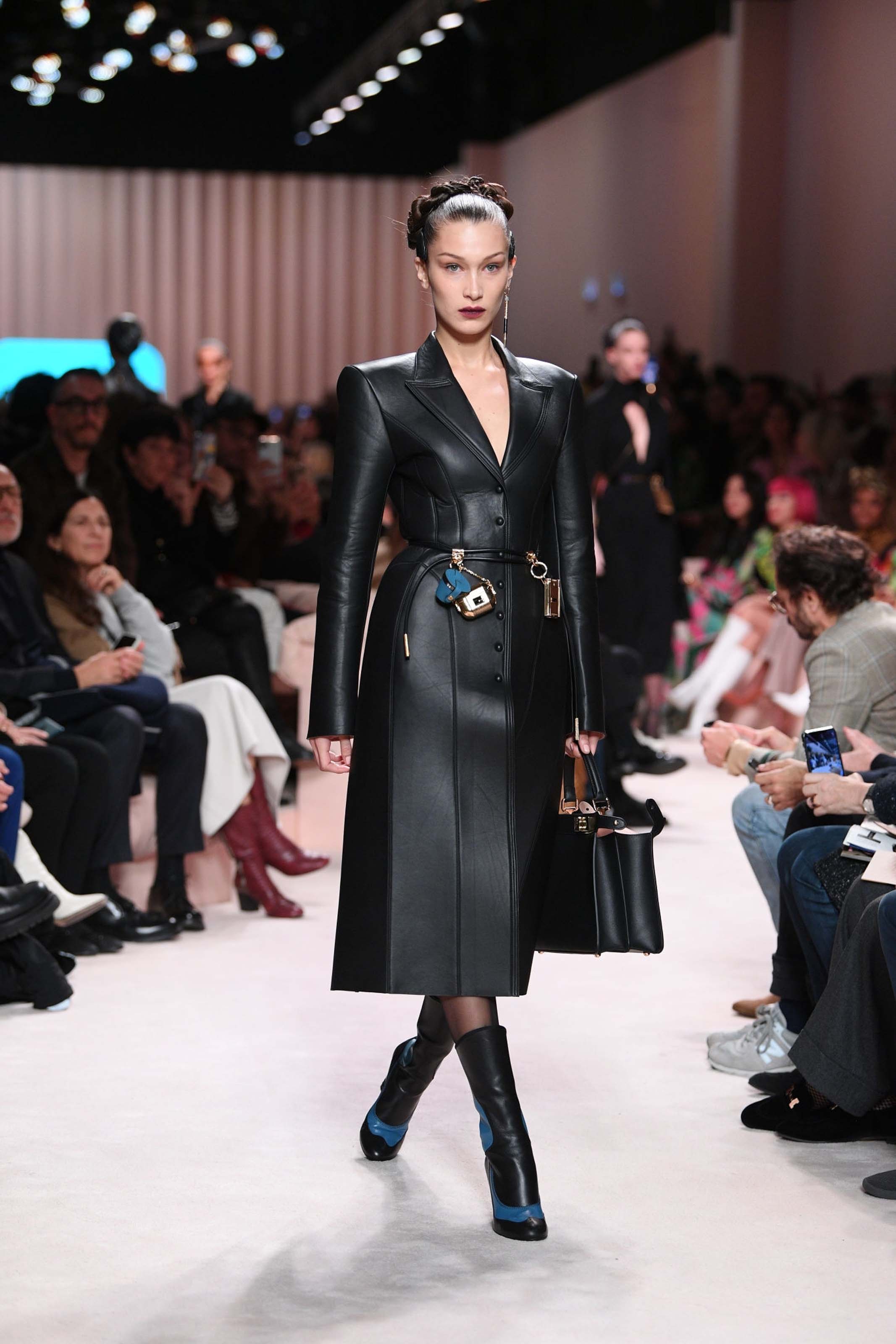 Bella Hadid walks the runway at Fendi fashion show