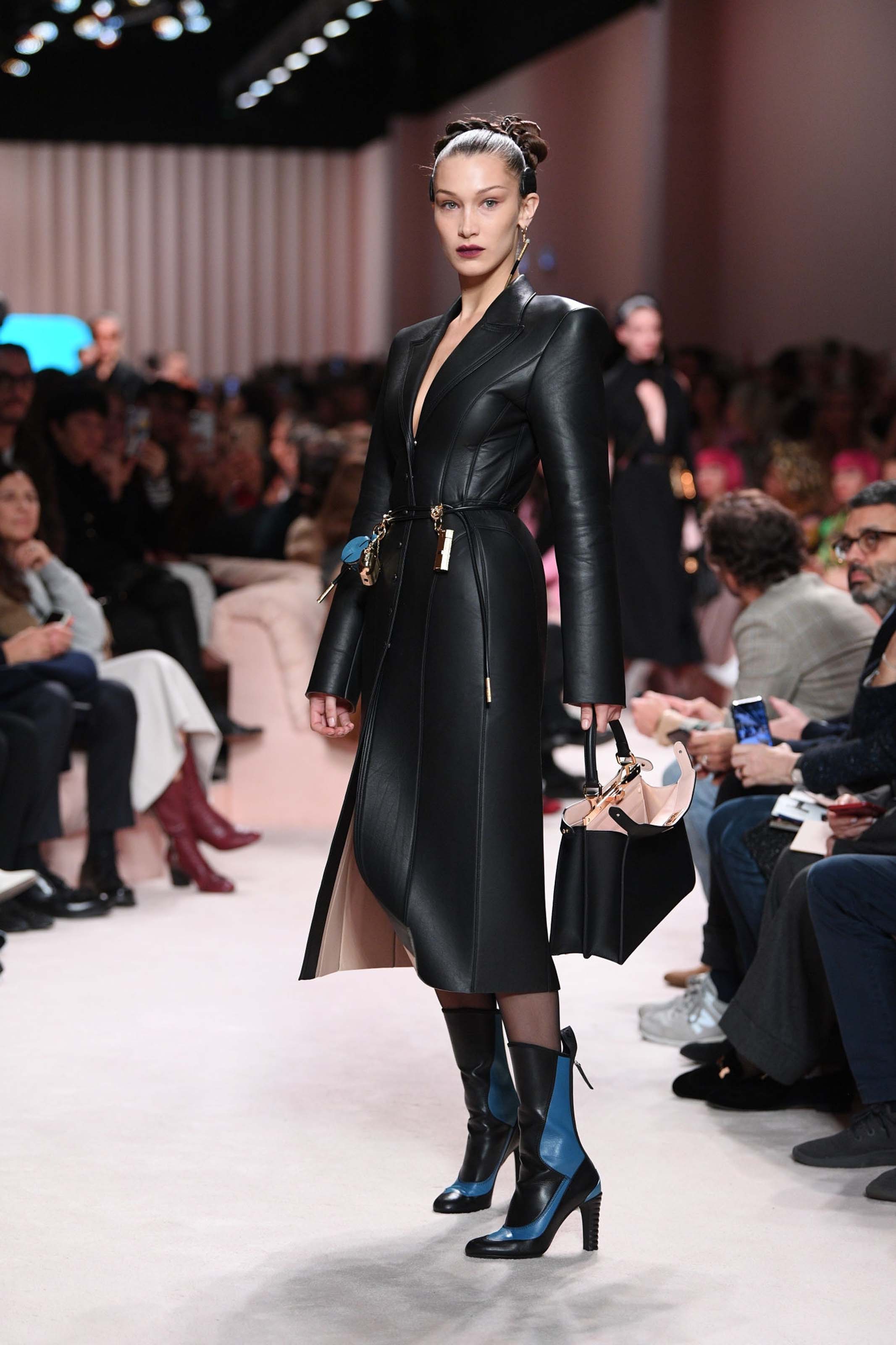 Bella Hadid walks the runway at Fendi fashion show