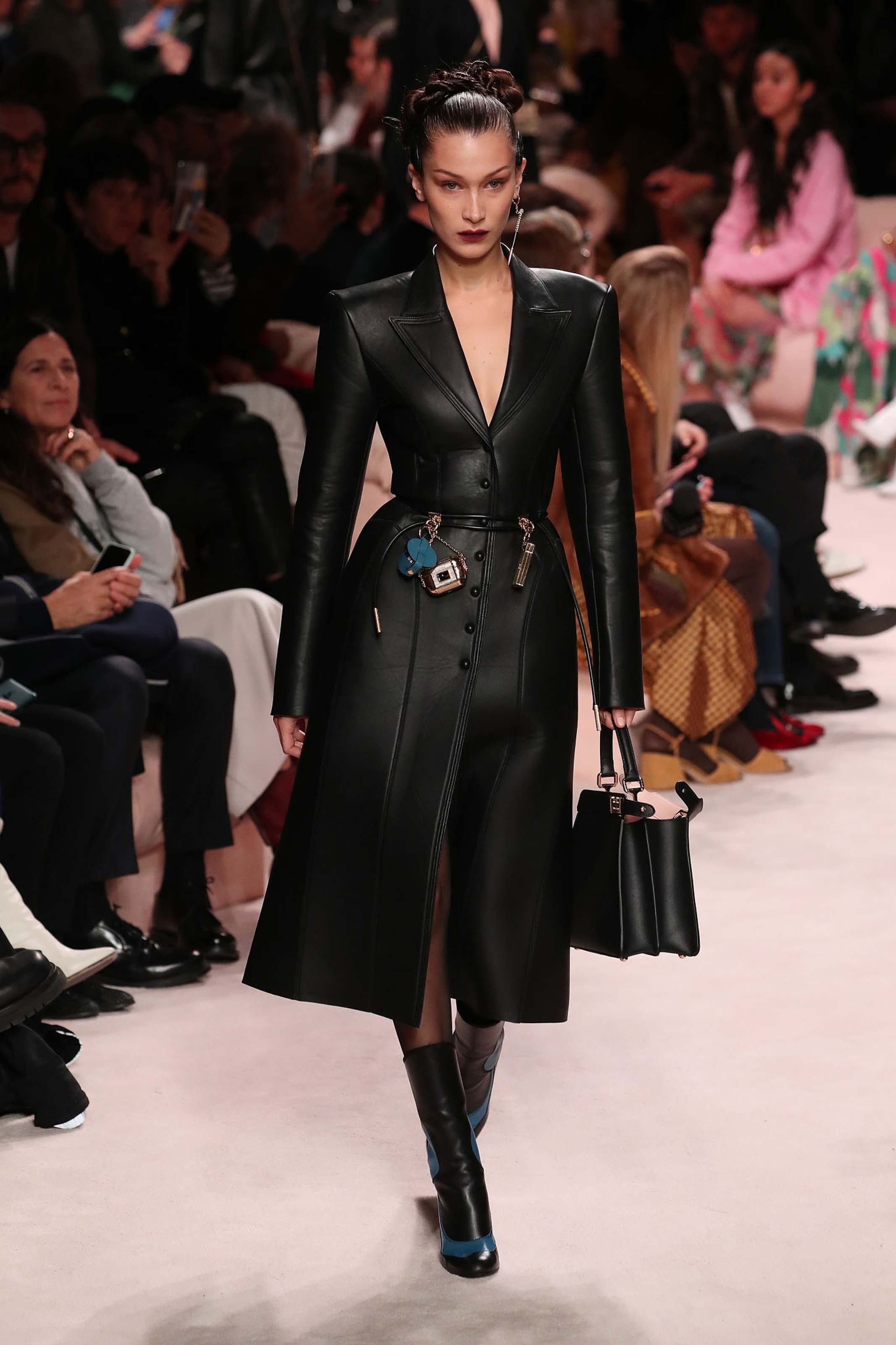 Bella Hadid walks the runway at Fendi fashion show