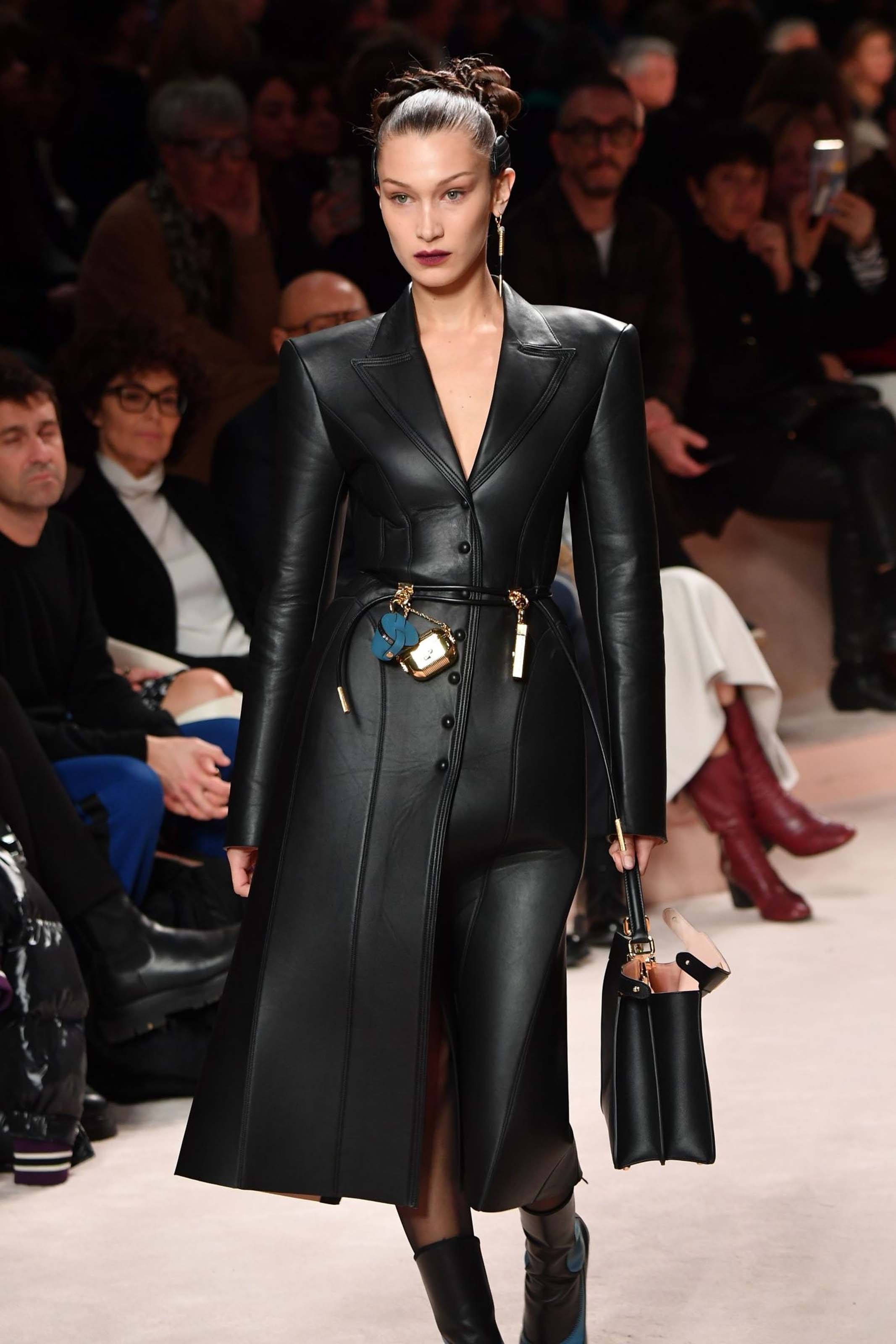 Bella Hadid walks the runway at Fendi fashion show