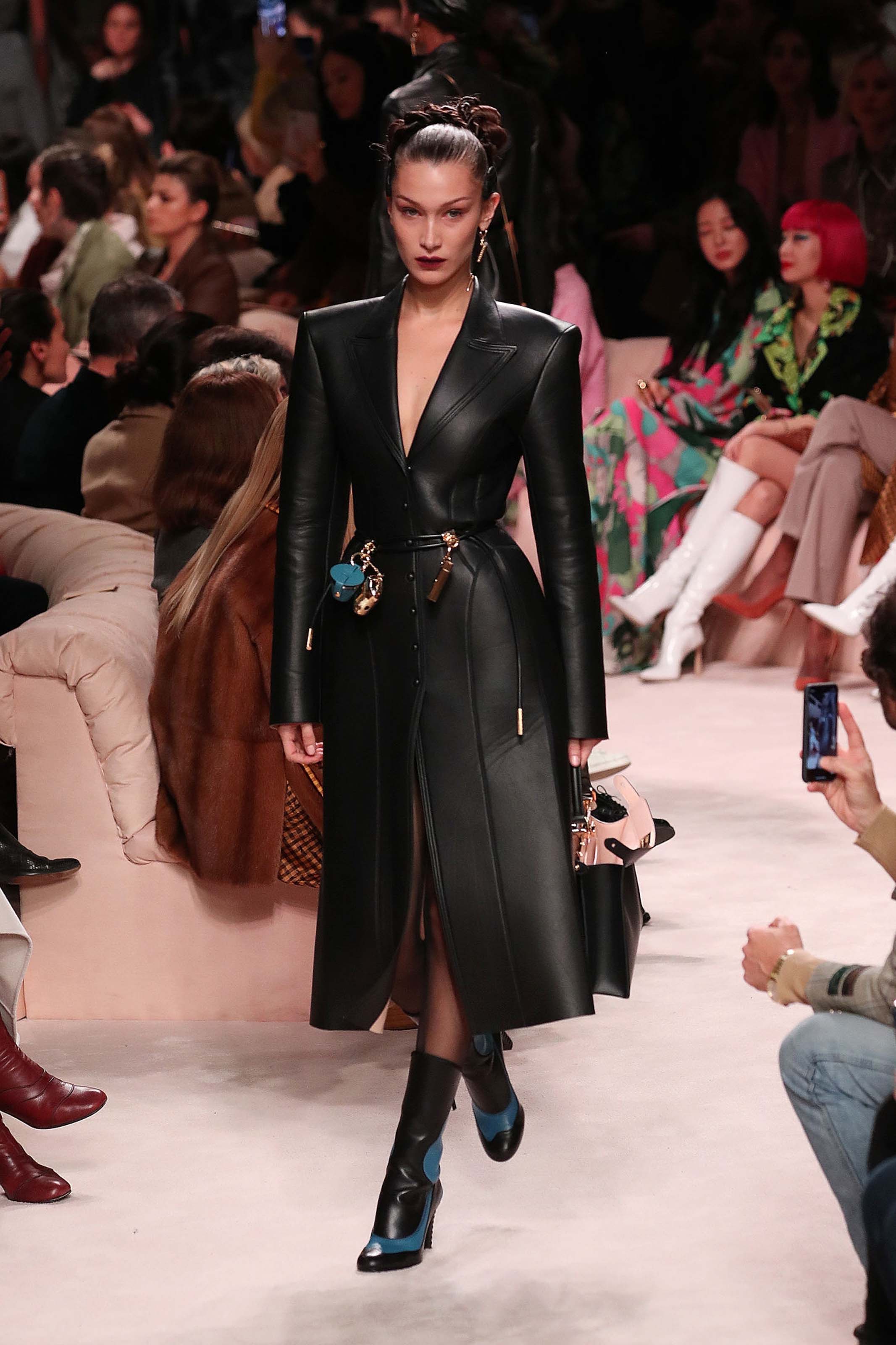 Bella Hadid walks the runway at Fendi fashion show