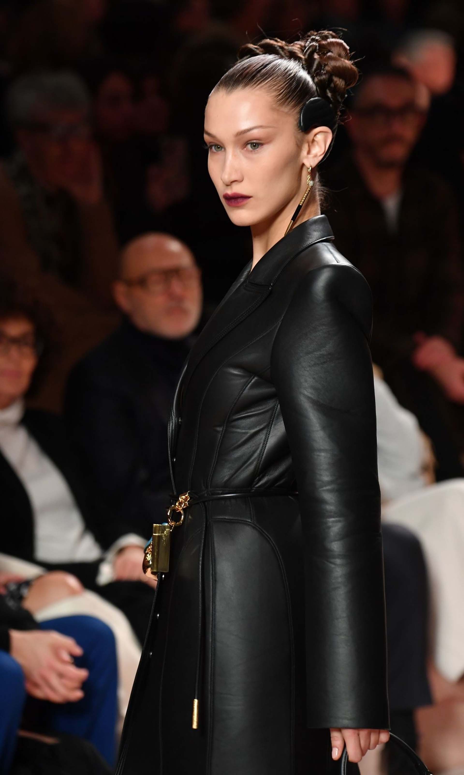 Bella Hadid walks the runway at Fendi fashion show