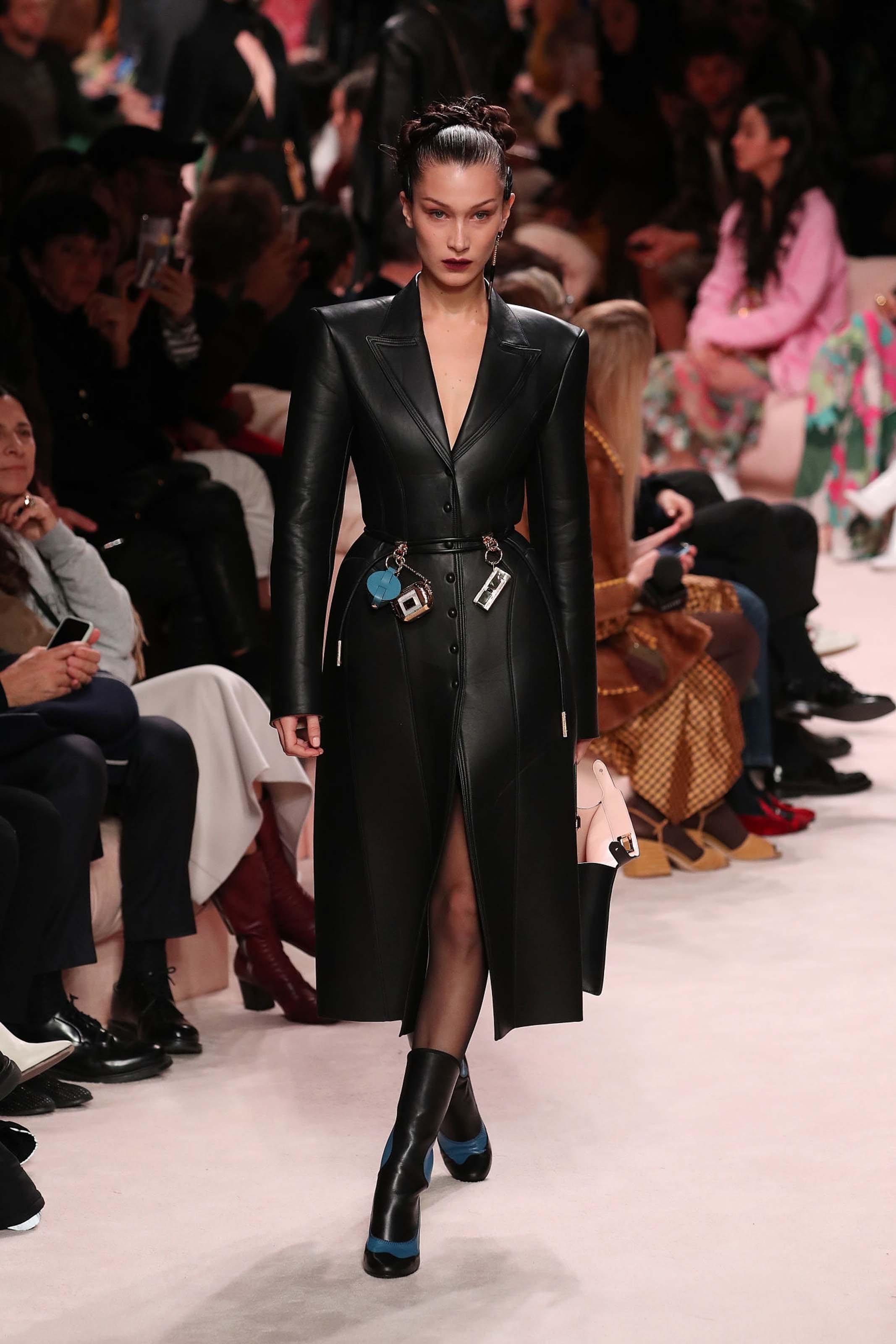 Bella Hadid walks the runway at Fendi fashion show