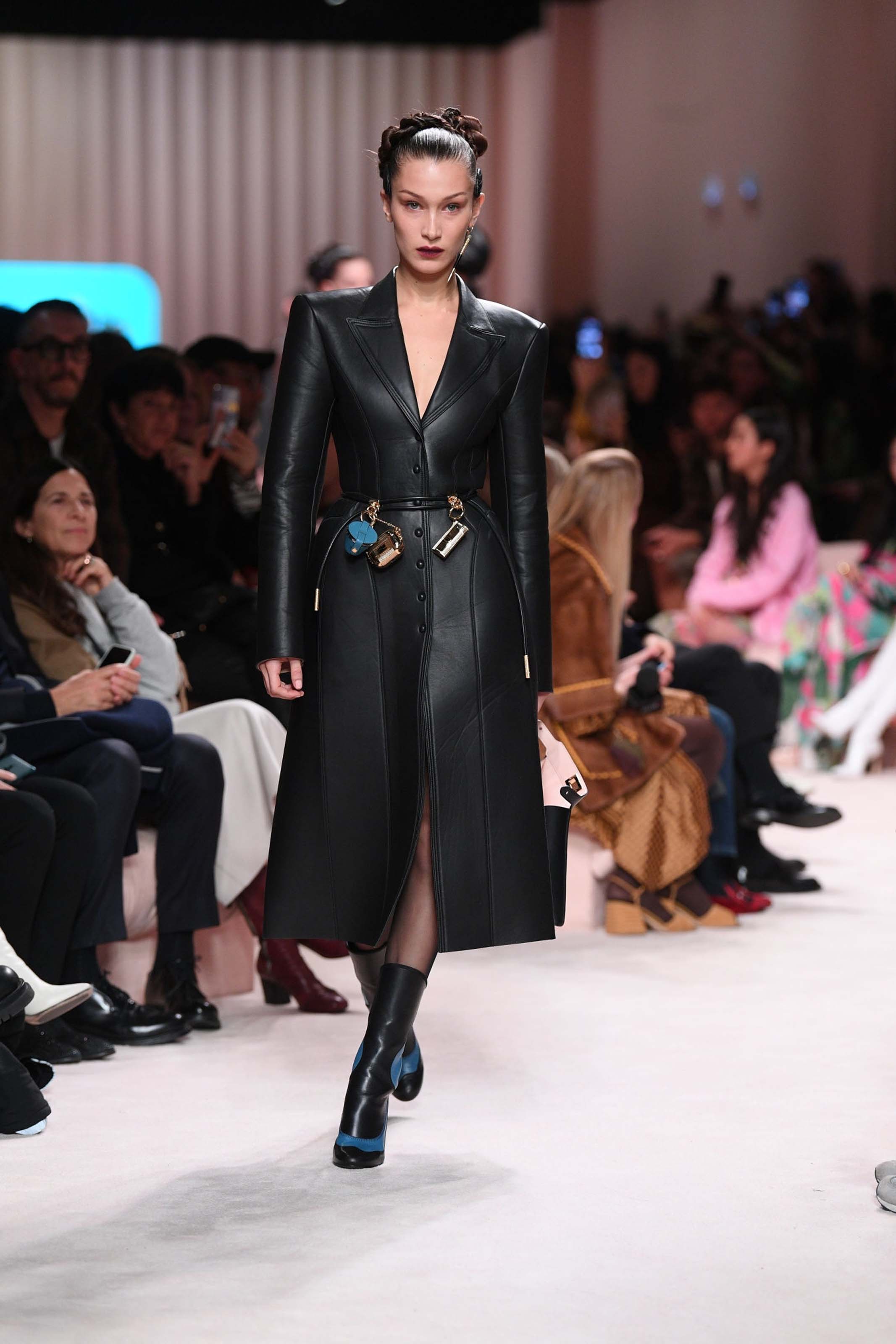 Bella Hadid walks the runway at Fendi fashion show