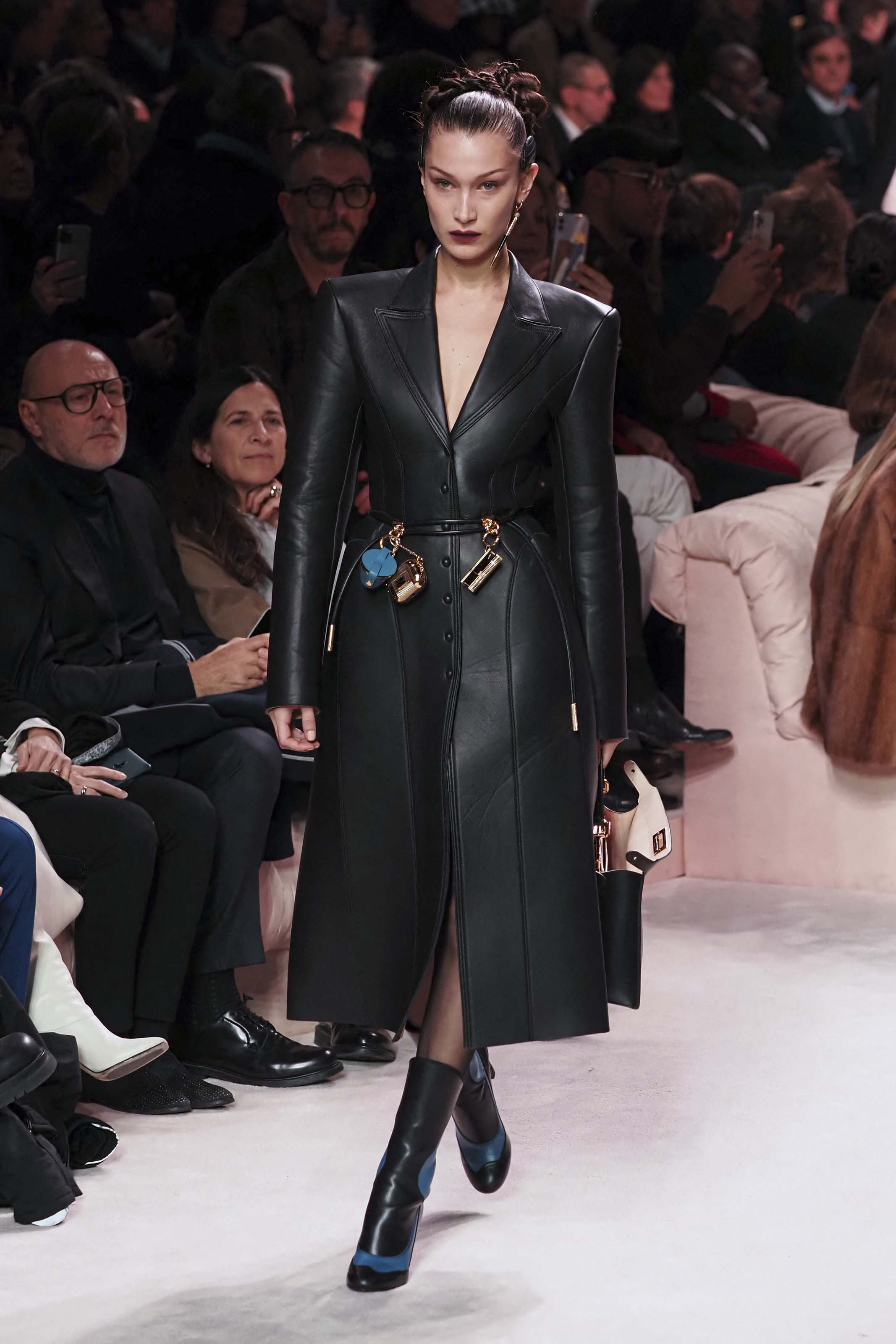 Bella Hadid walks the runway at Fendi fashion show