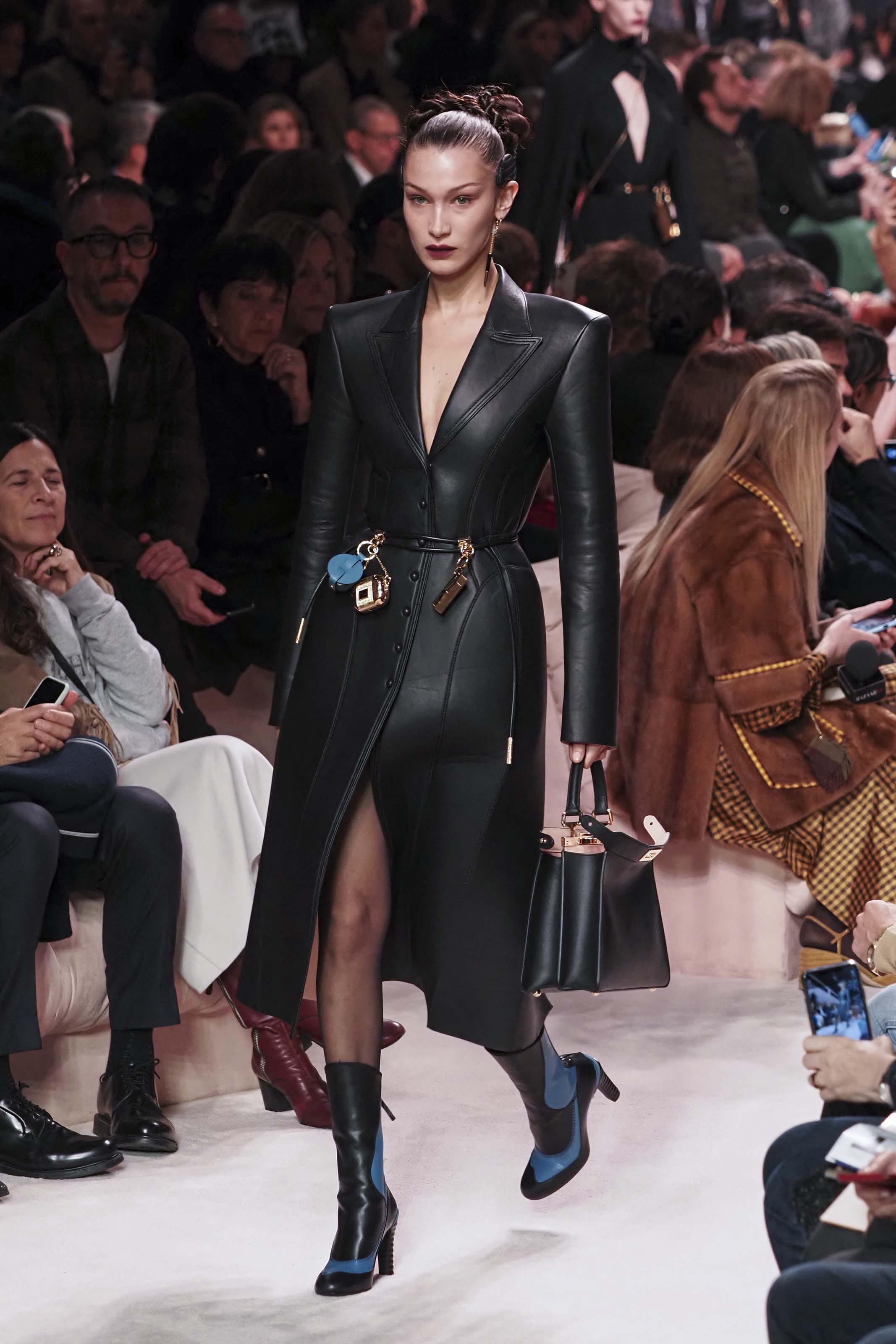 Bella Hadid walks the runway at Fendi fashion show