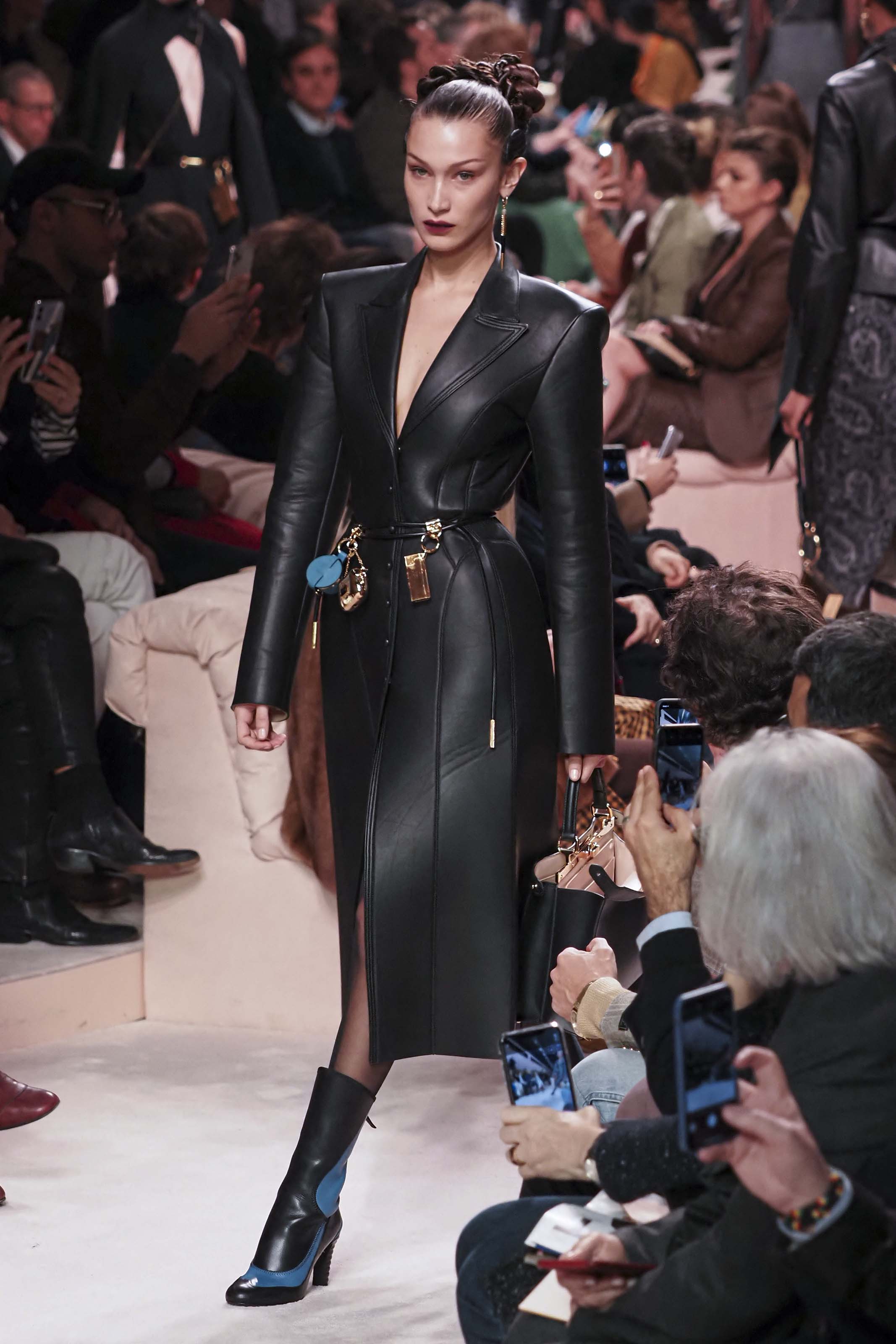 Bella Hadid walks the runway at Fendi fashion show