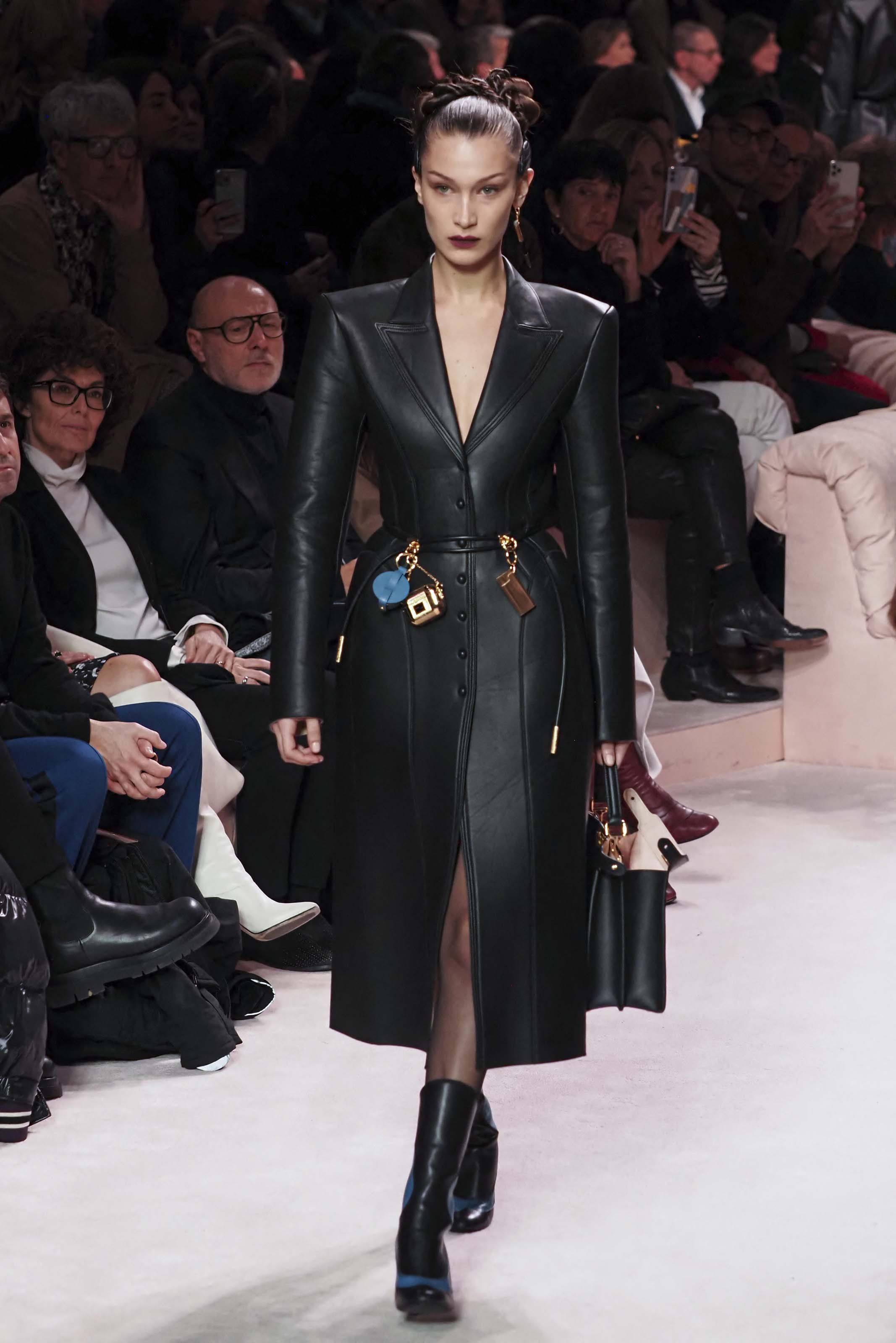 Bella Hadid walks the runway at Fendi fashion show