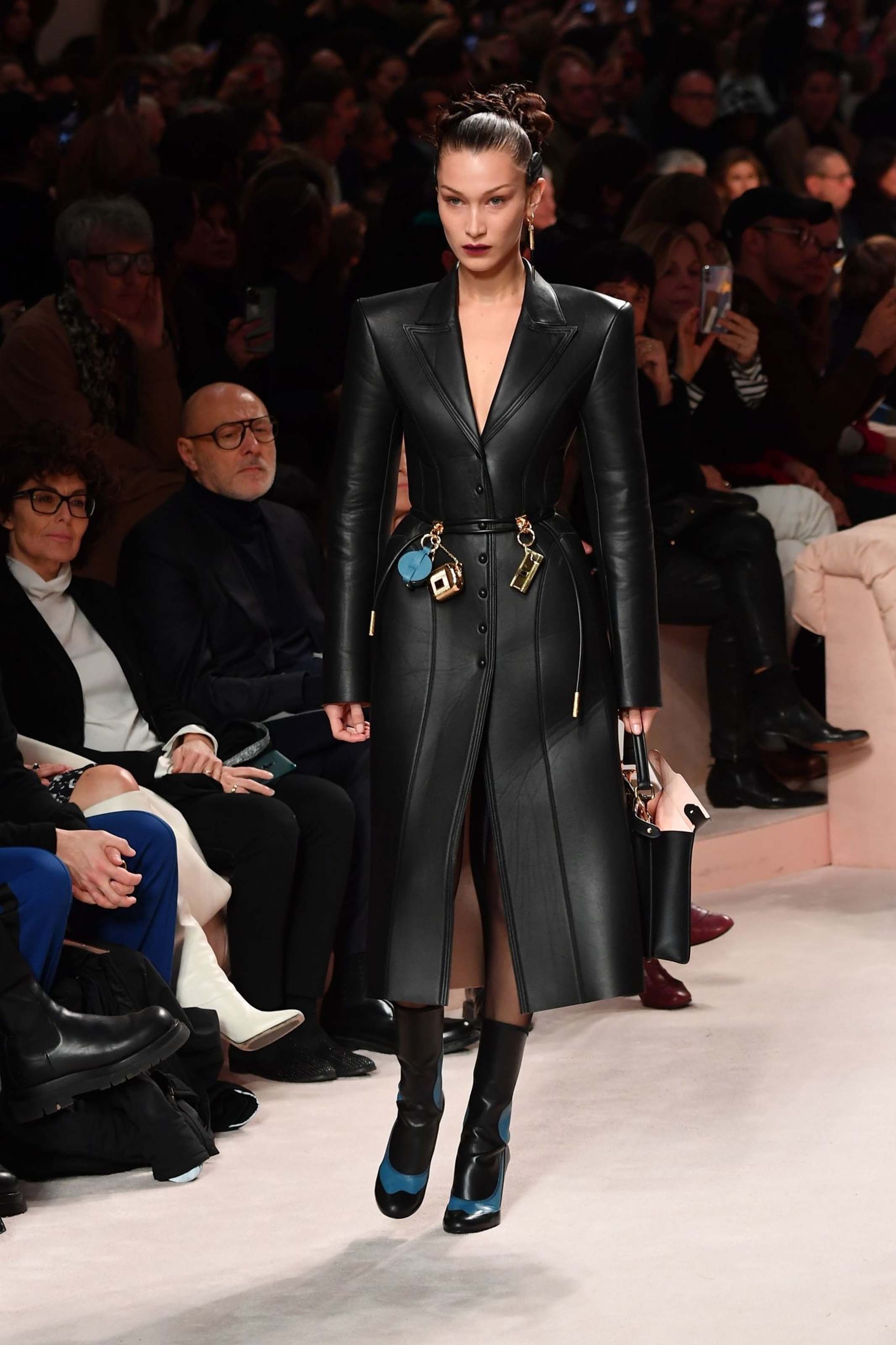 Bella Hadid walks the runway at Fendi fashion show