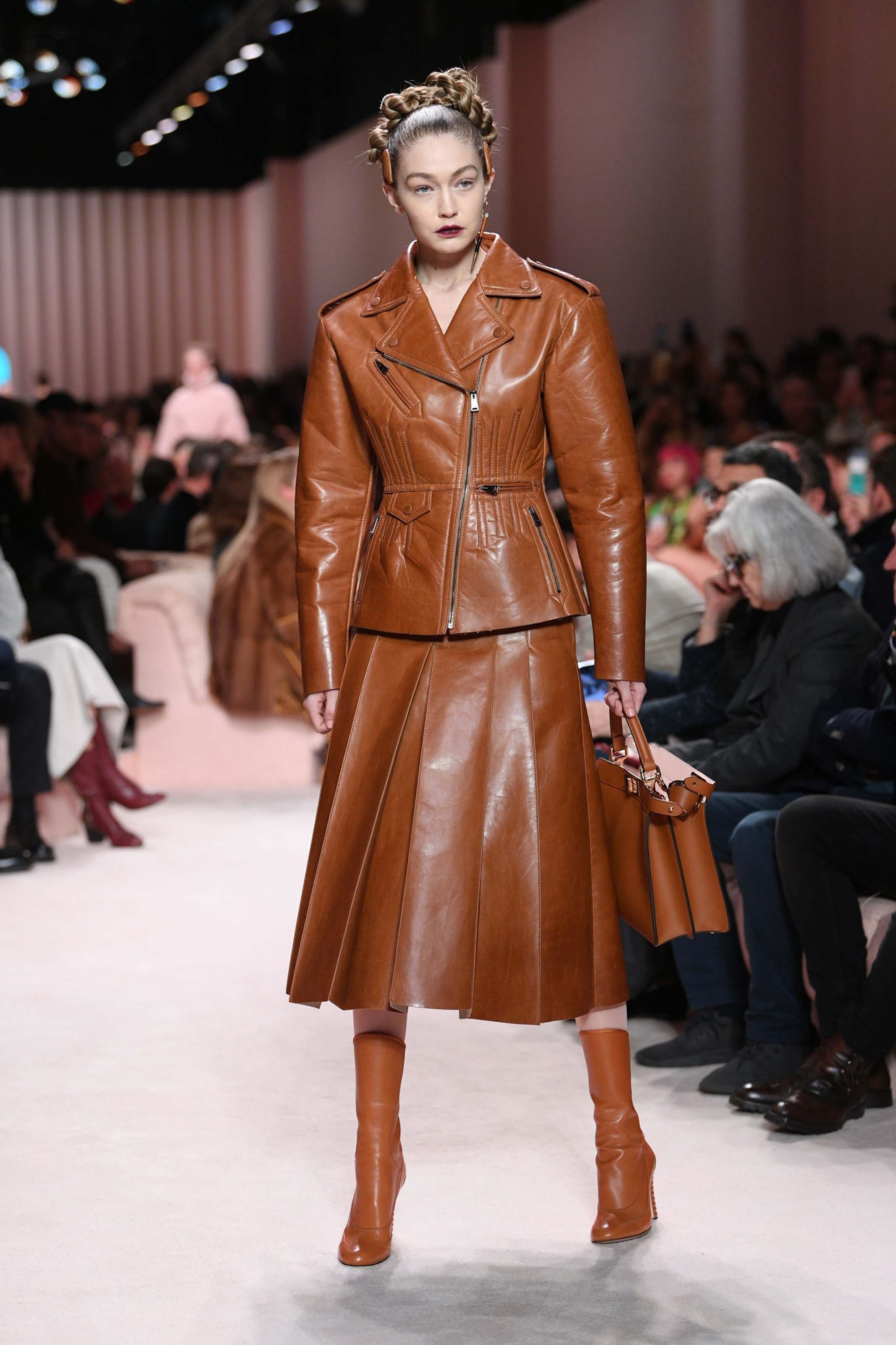 Gigi Hadid walks the runway at Fendi fashion show