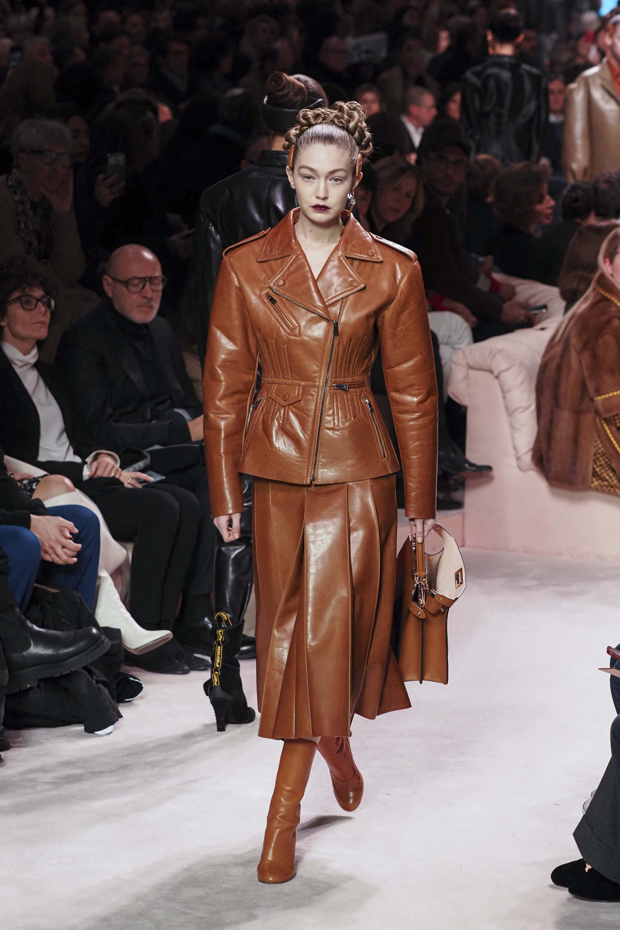 Gigi Hadid walks the runway at Fendi fashion show