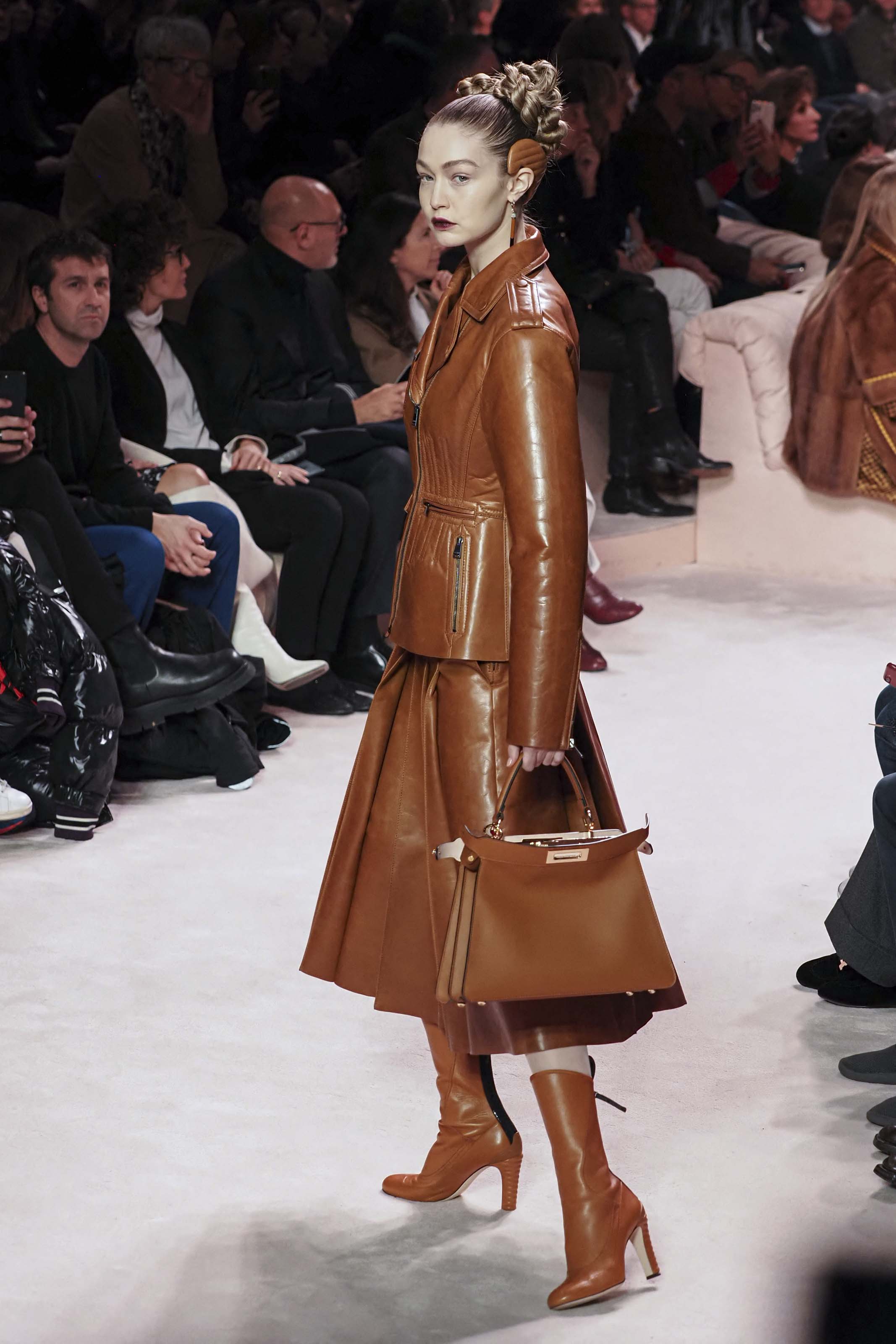 Gigi Hadid walks the runway at Fendi fashion show
