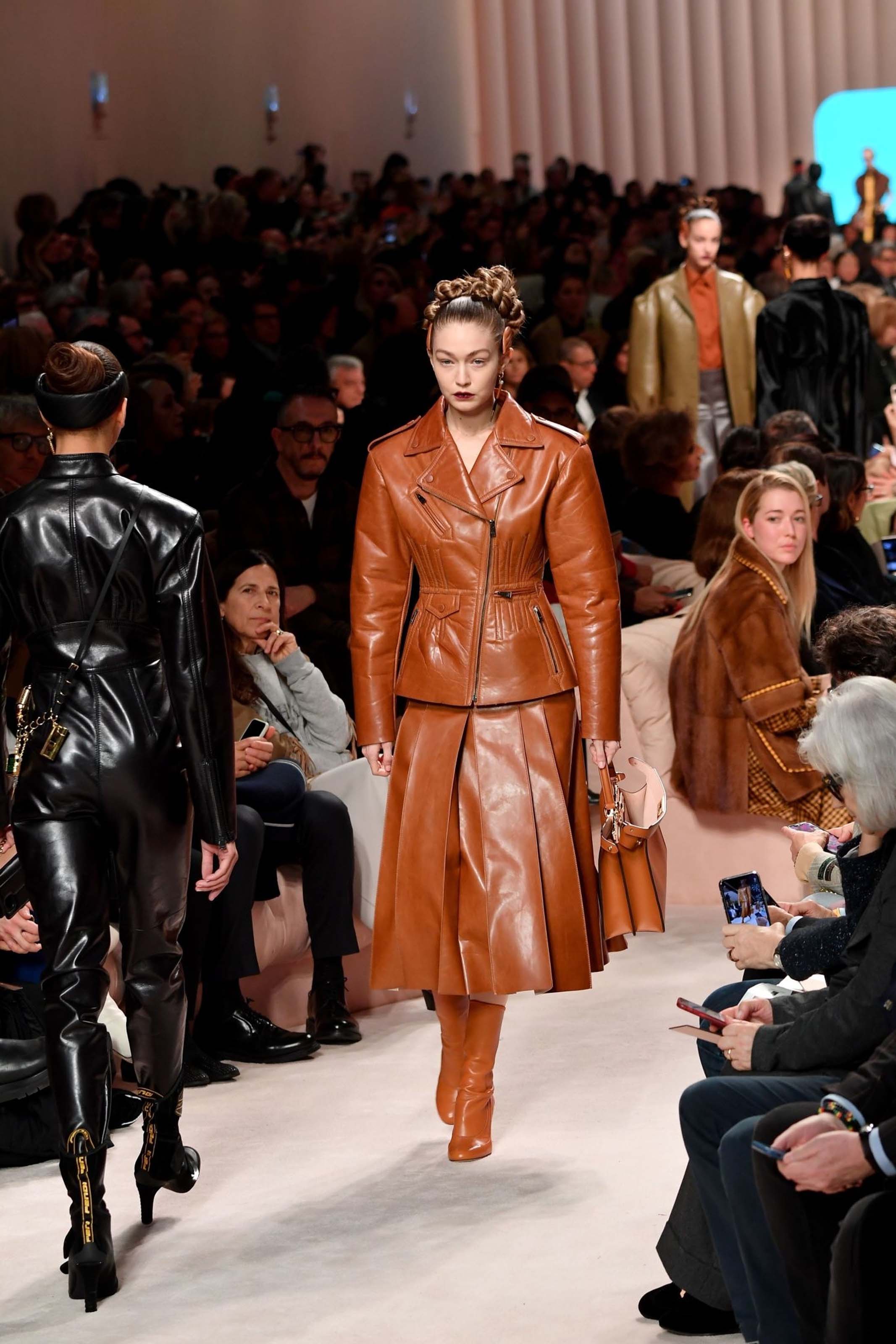 Gigi Hadid walks the runway at Fendi fashion show