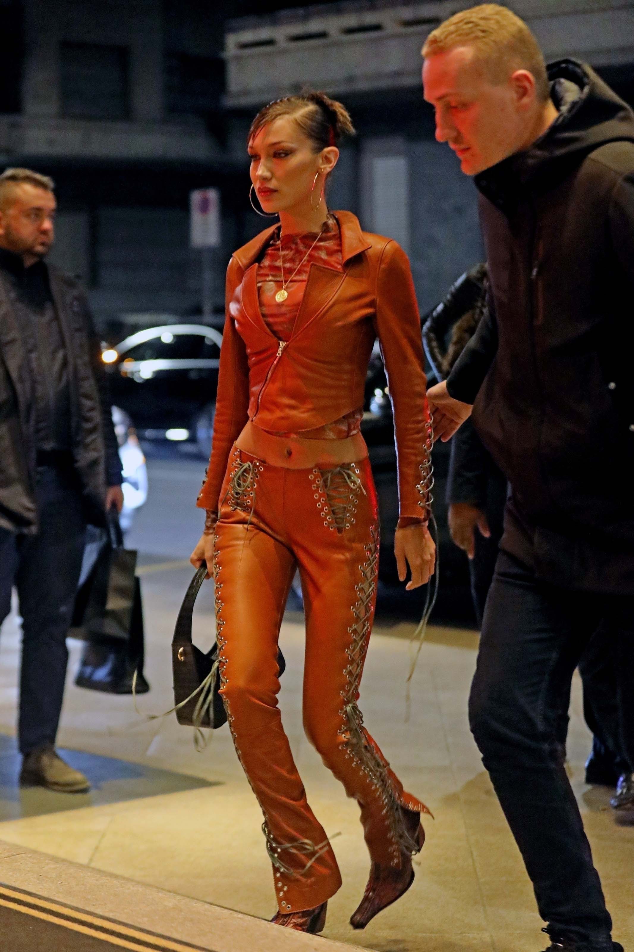 Bella Hadid out during Milan Fashion Week