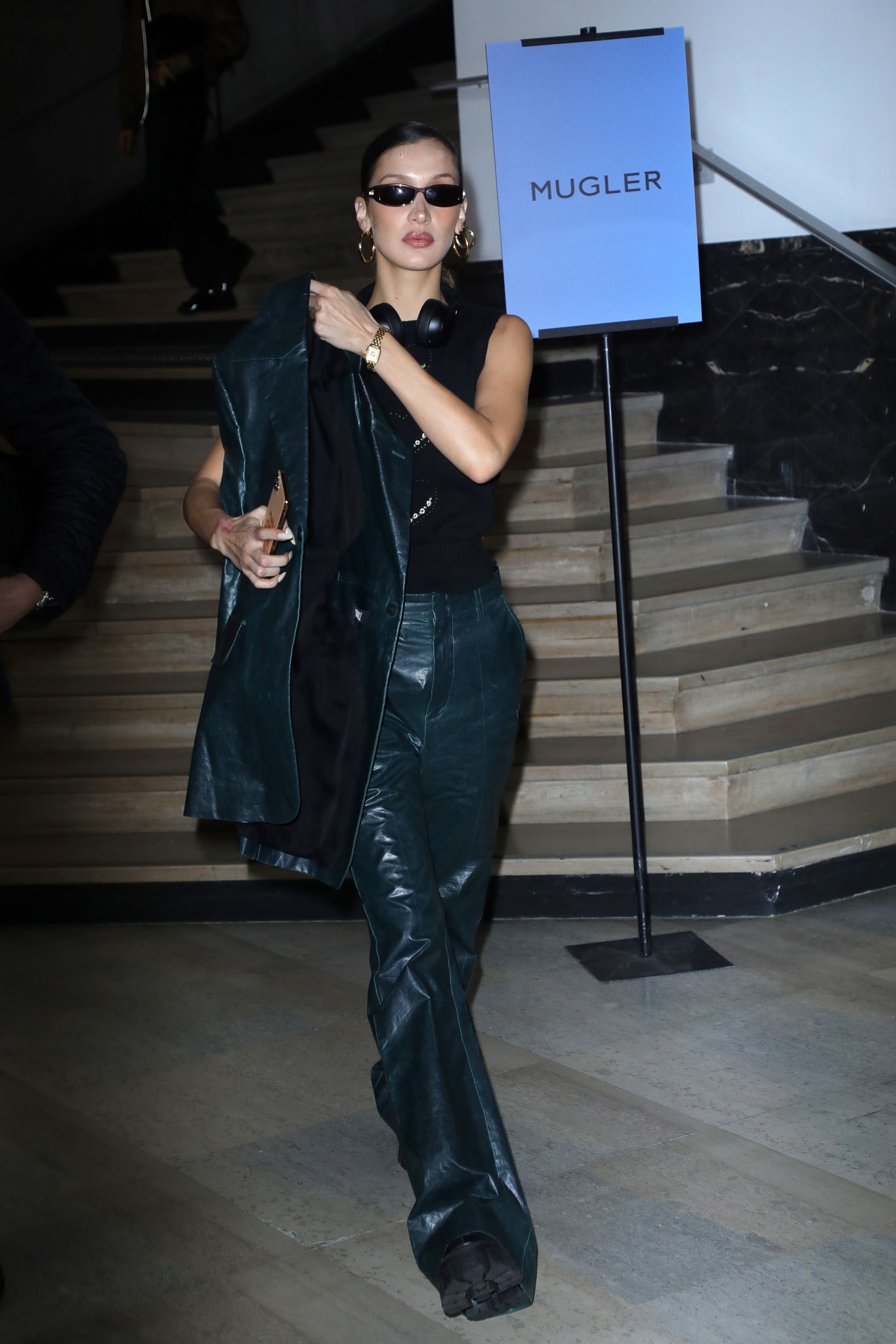 Bella Hadid leaving Mugler Fashion Show