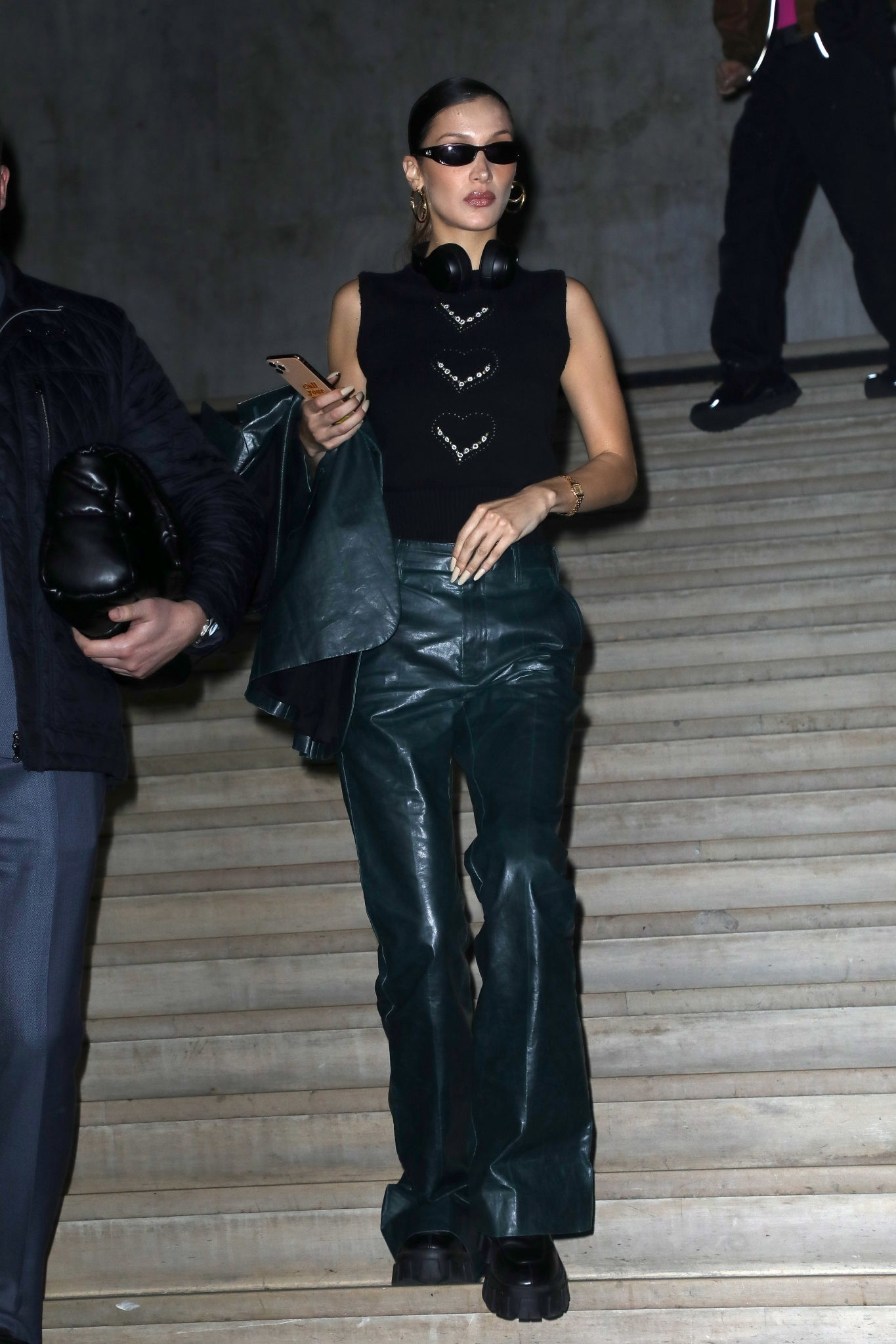 Bella Hadid leaving Mugler Fashion Show