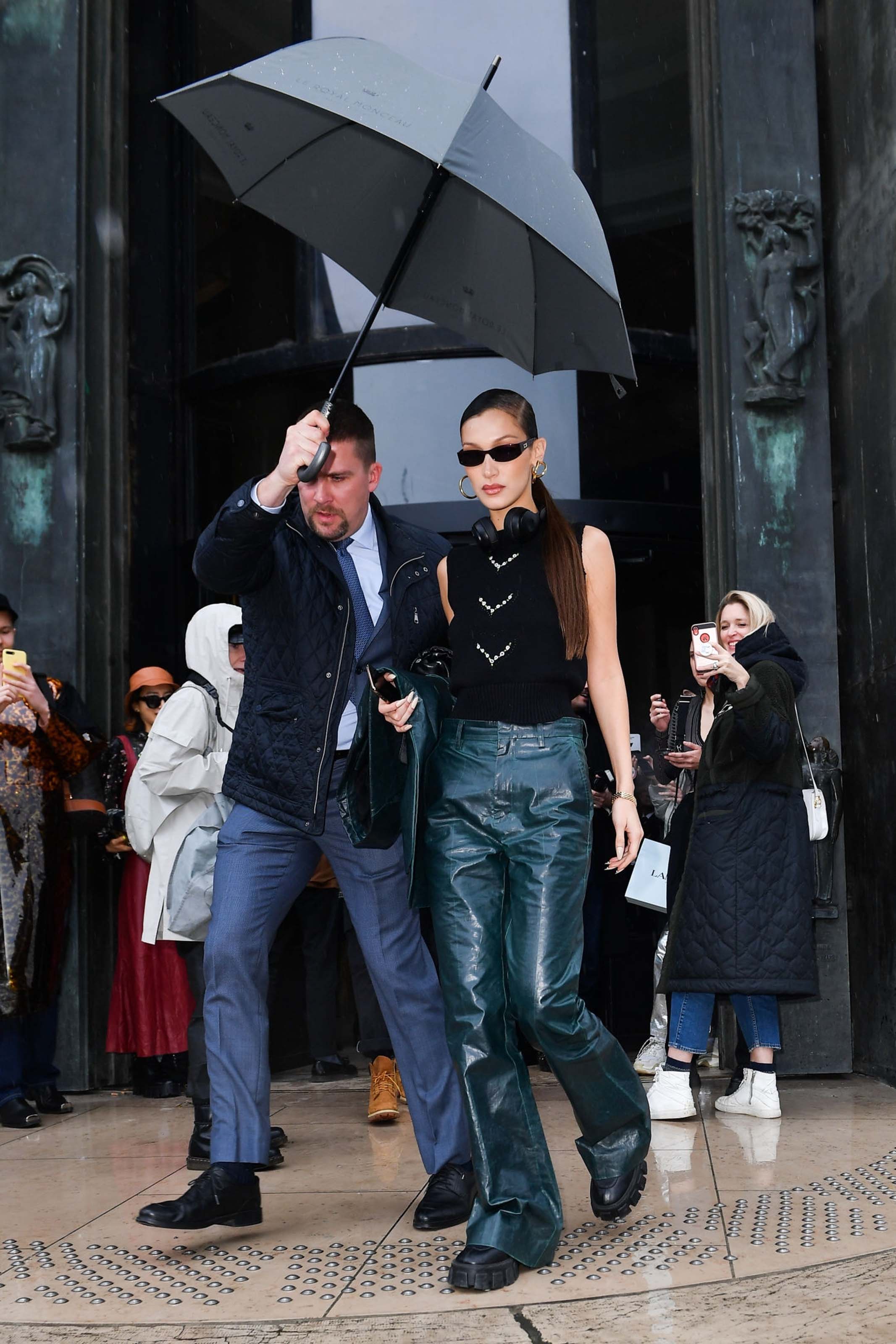 Bella Hadid leaving Mugler Fashion Show