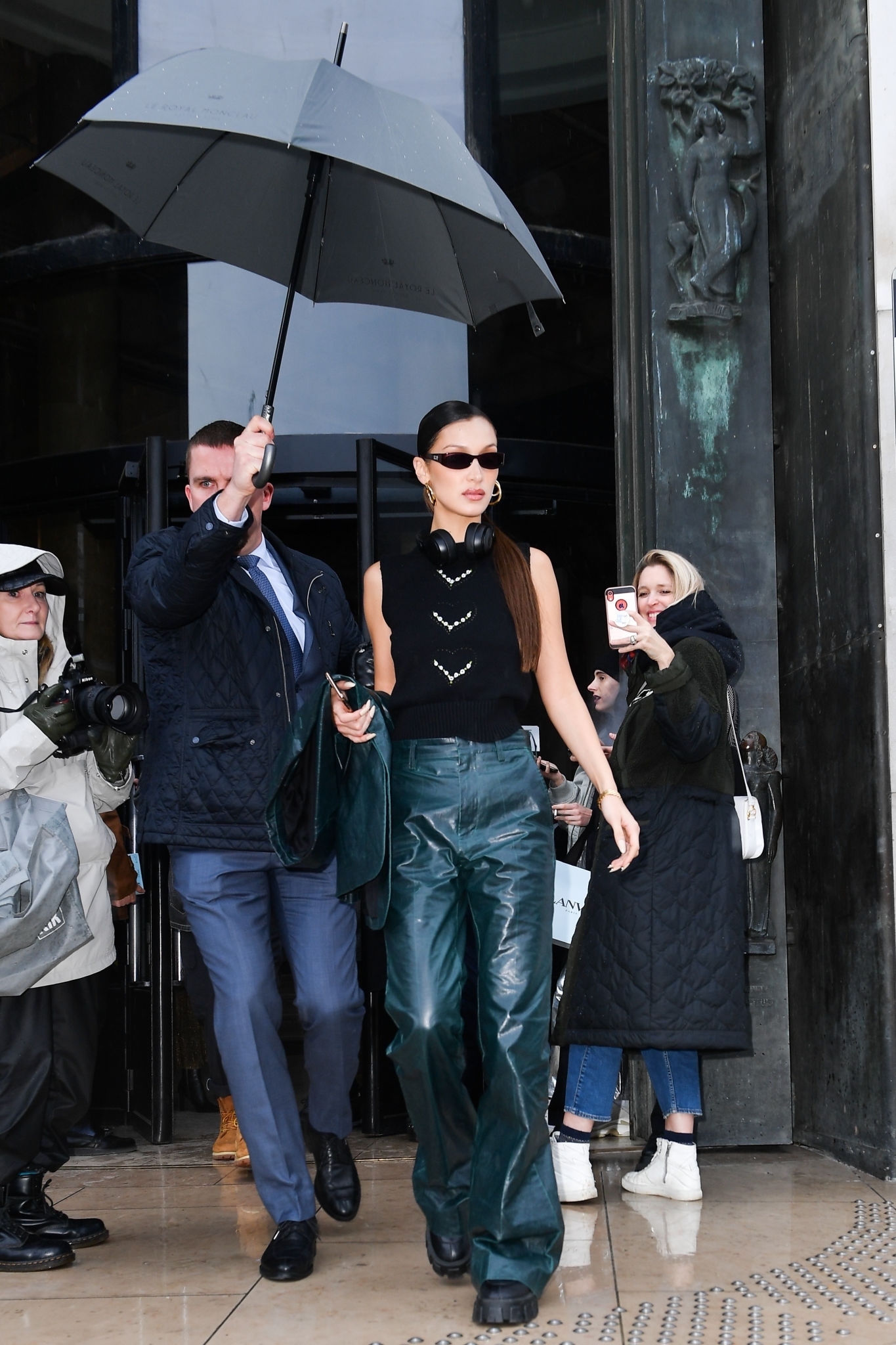 Bella Hadid leaving Mugler Fashion Show