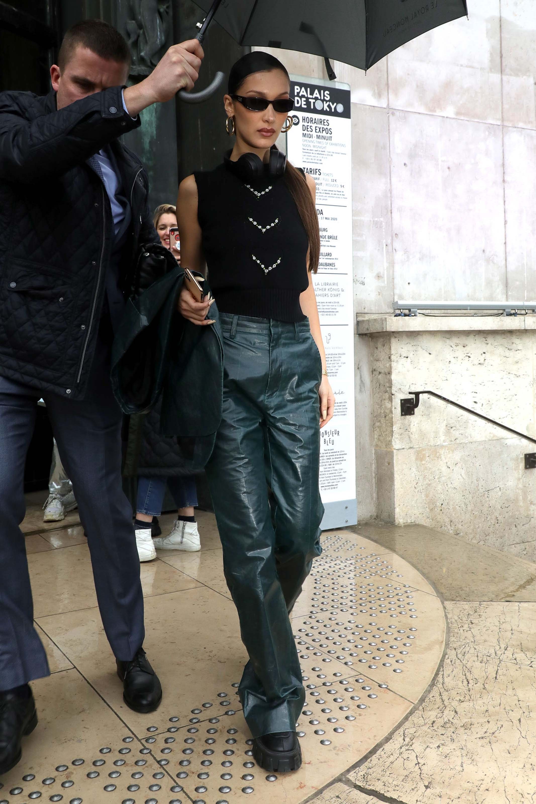 Bella Hadid leaving Mugler Fashion Show