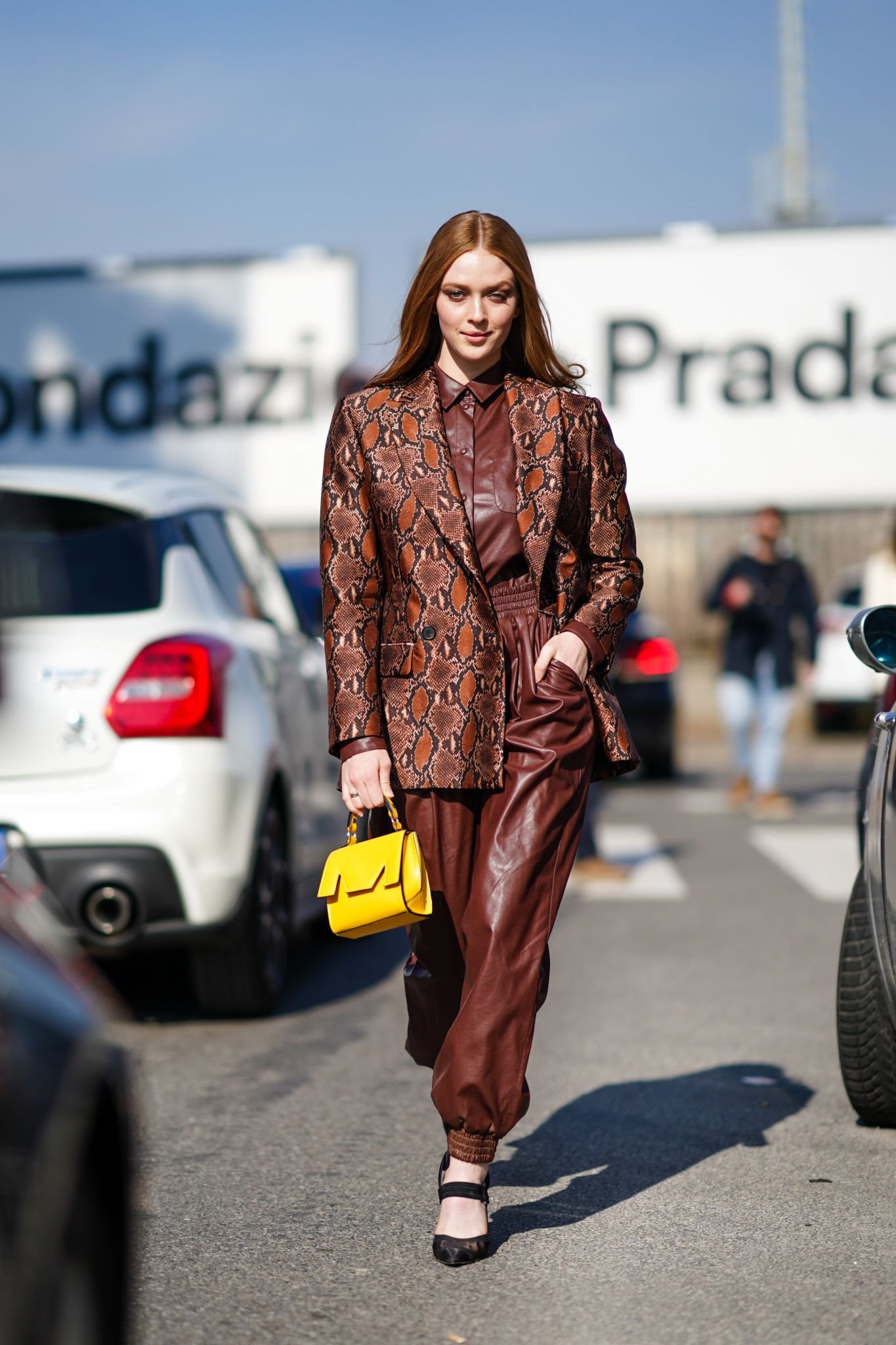 Larsen Thompson out during Milan Fashion Week